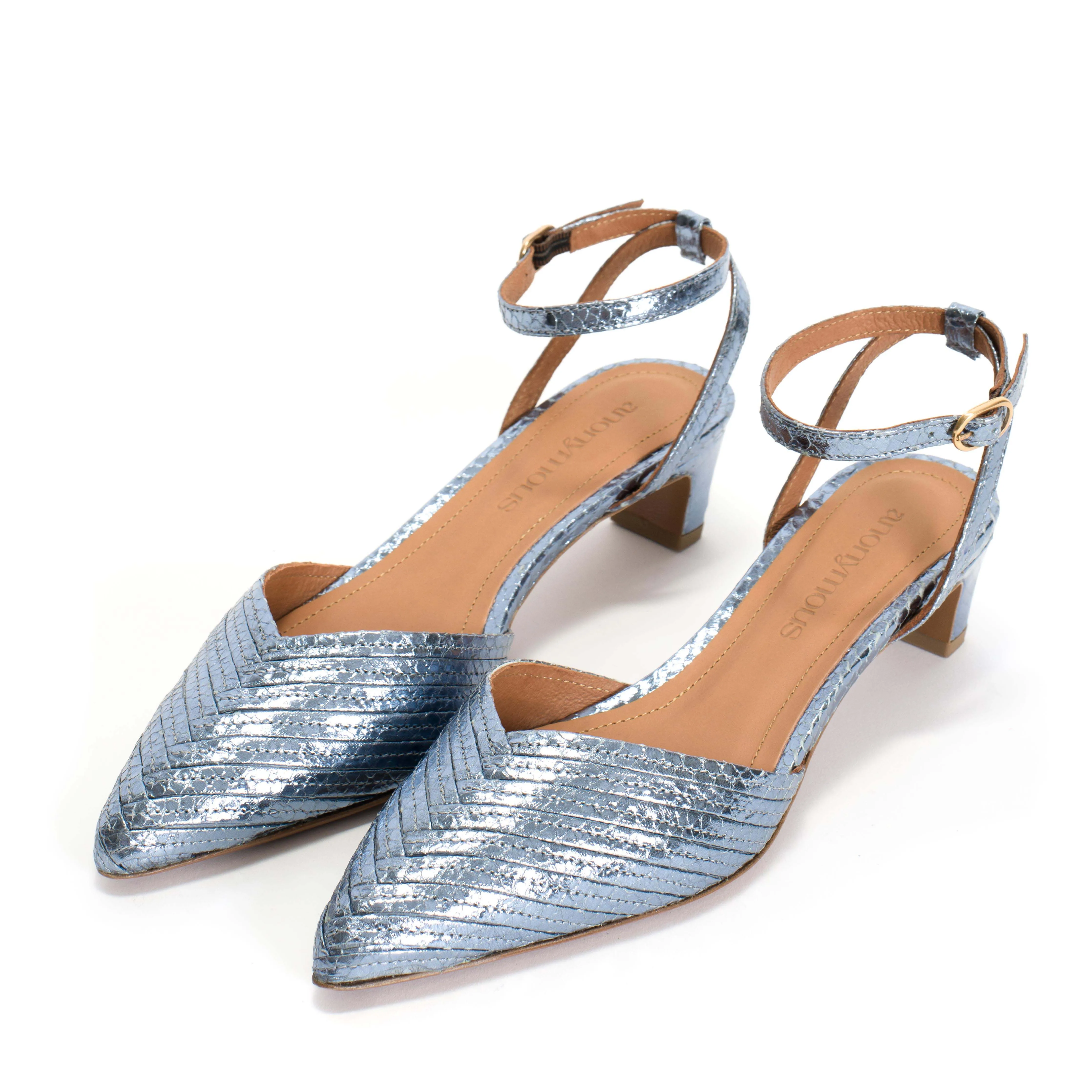 Givia 40 Snake metallic calf Pool blue sold by Anonymous Copenhagen product image thumbnail 2