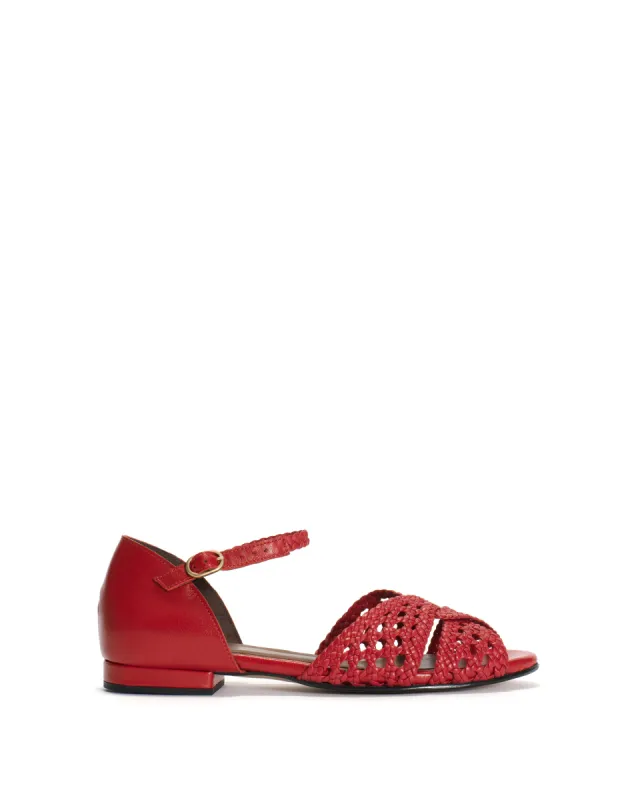 Olina 20 Hand-braided leather Ruby red sold by Anonymous Copenhagen