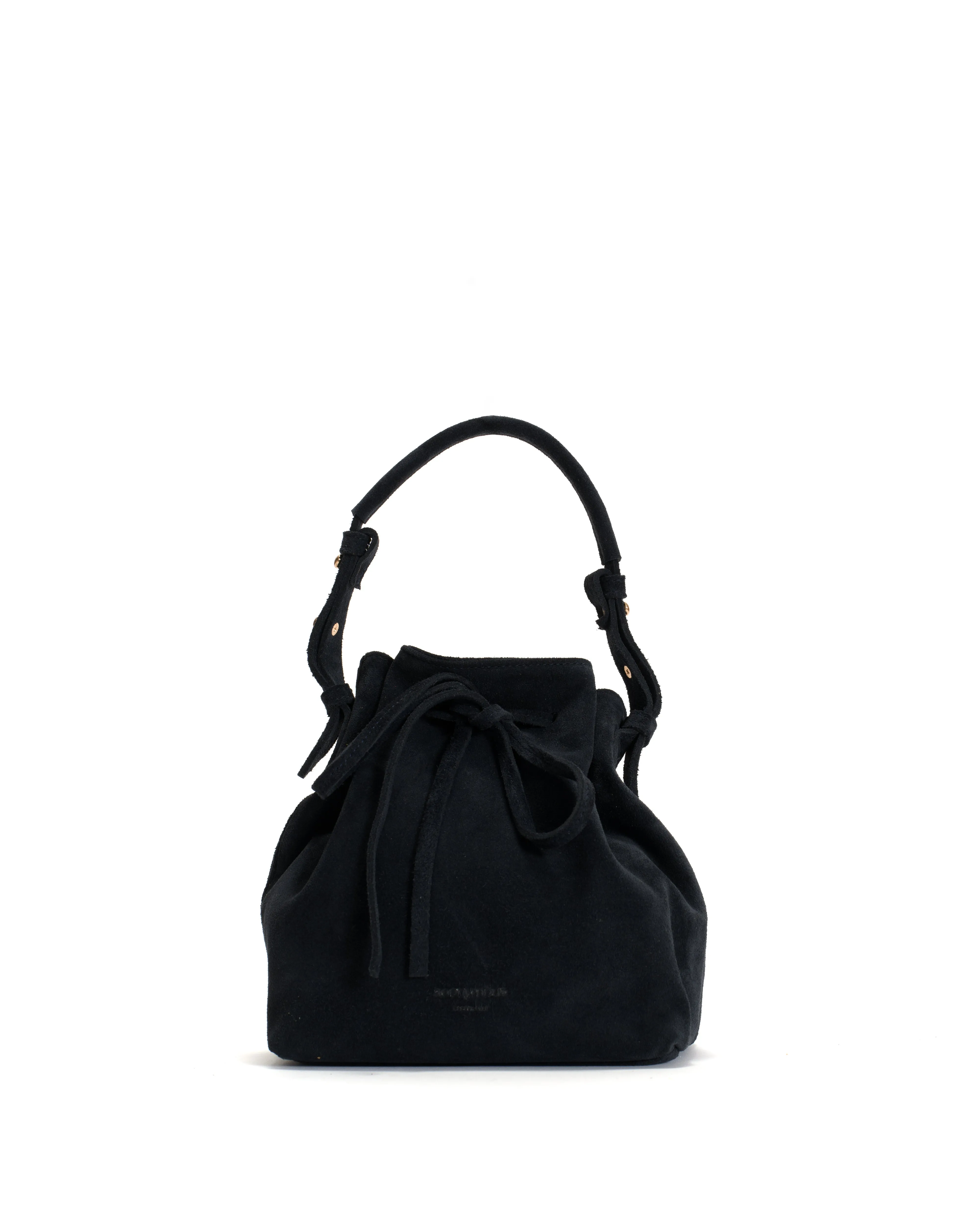 Kacey petite bucket bag Calf suede Dark blue sold by Anonymous Copenhagen