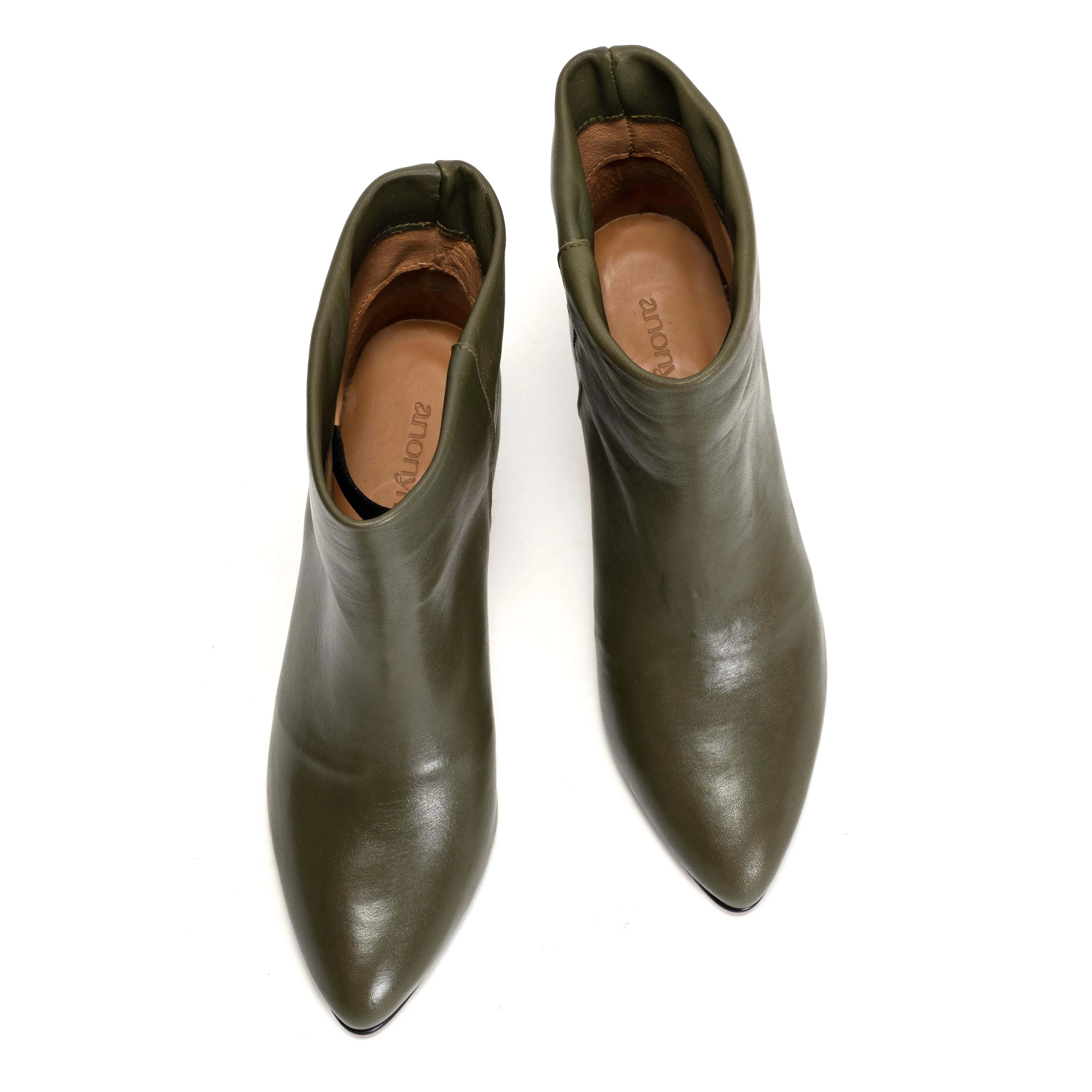 Hilly 50 stiletto Soft calf Olive green sold by Anonymous Copenhagen product image thumbnail 4
