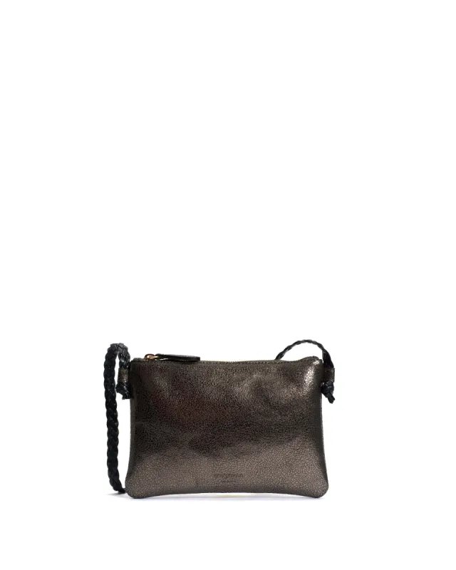 Thinna clutch Crackled metallic goat Platinum sold by Anonymous Copenhagen