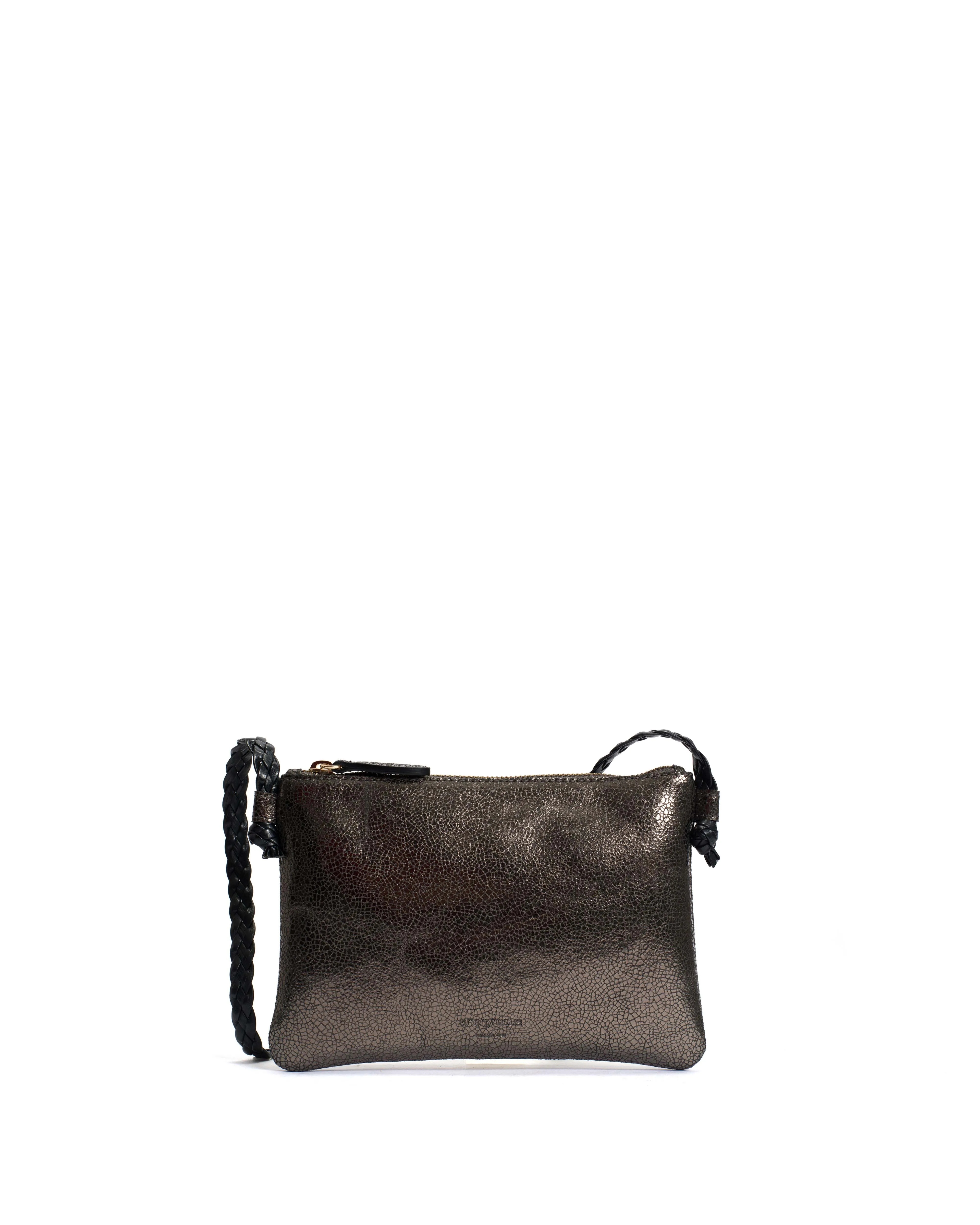 Thinna clutch Crackled metallic goat Platinum sold by Anonymous Copenhagen