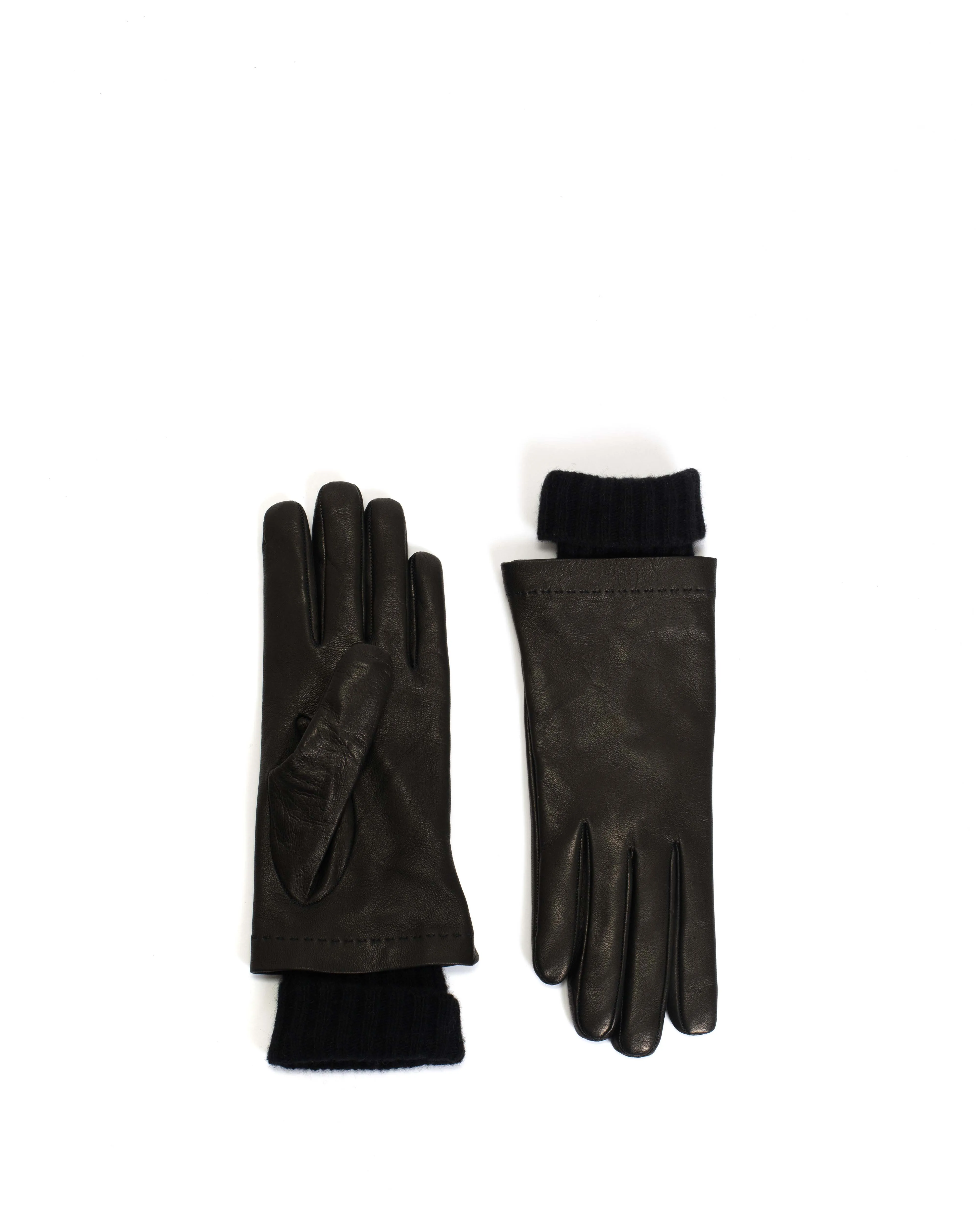 Hanni leather cashmere glove Lamb leather & 100% cashmere Black & black sold by Anonymous Copenhagen