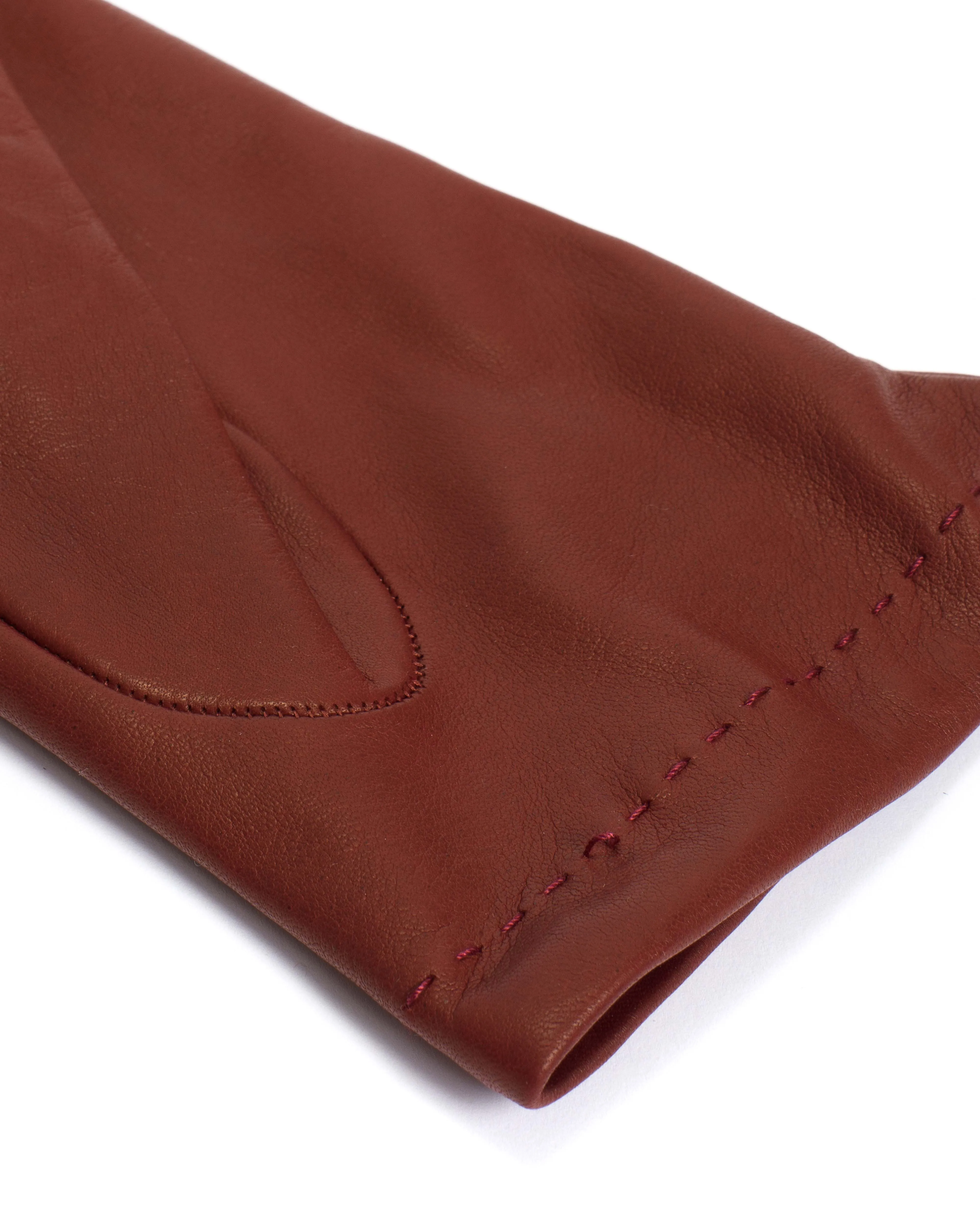 Bridget leather cashmere glove Lamb leather & 100% cashmere Ruby red & taupe sold by Anonymous Copenhagen product image thumbnail 4