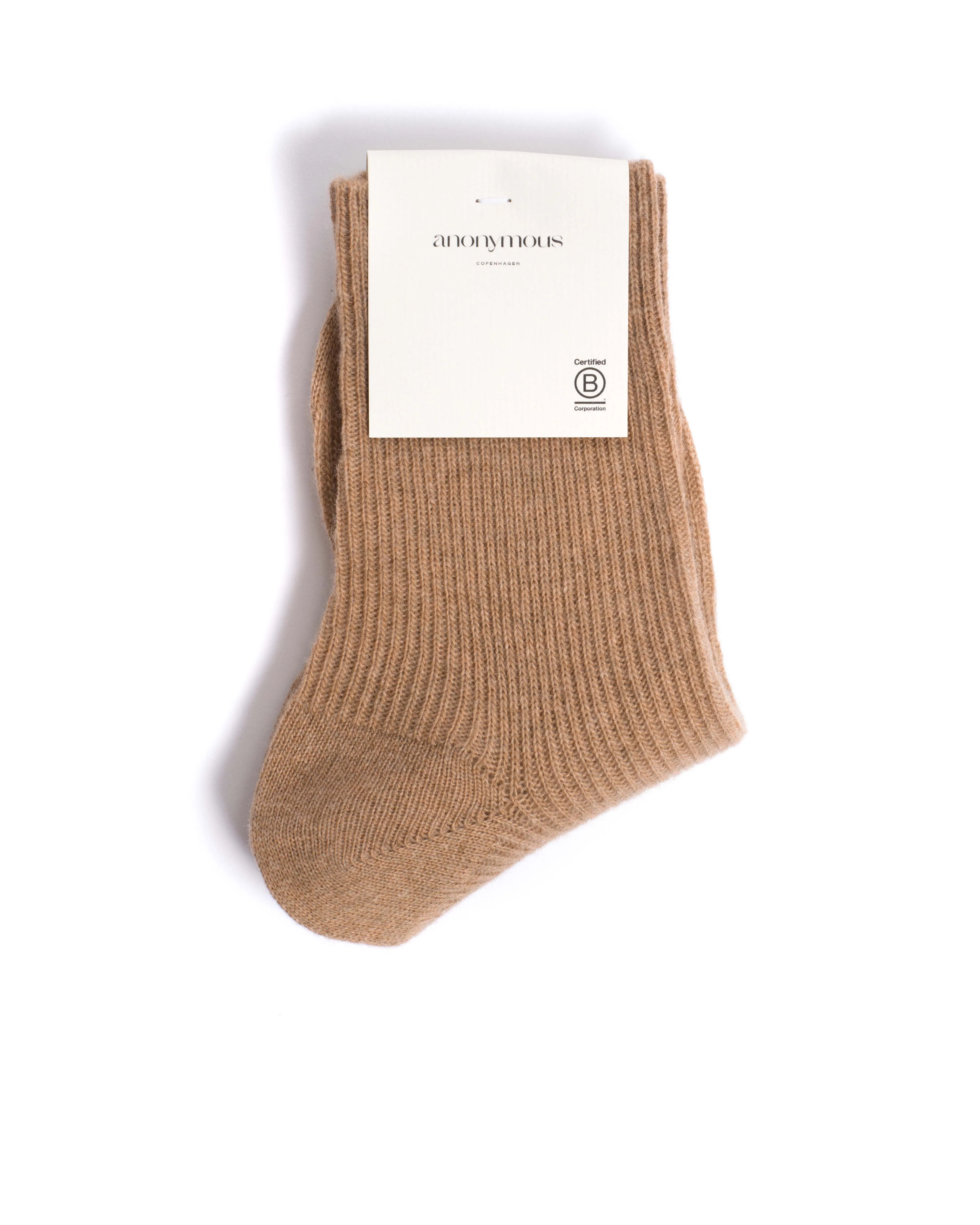 Lanai cashmere socks 70% wool 30% cashmere Caramel sold by Anonymous Copenhagen product image thumbnail 3