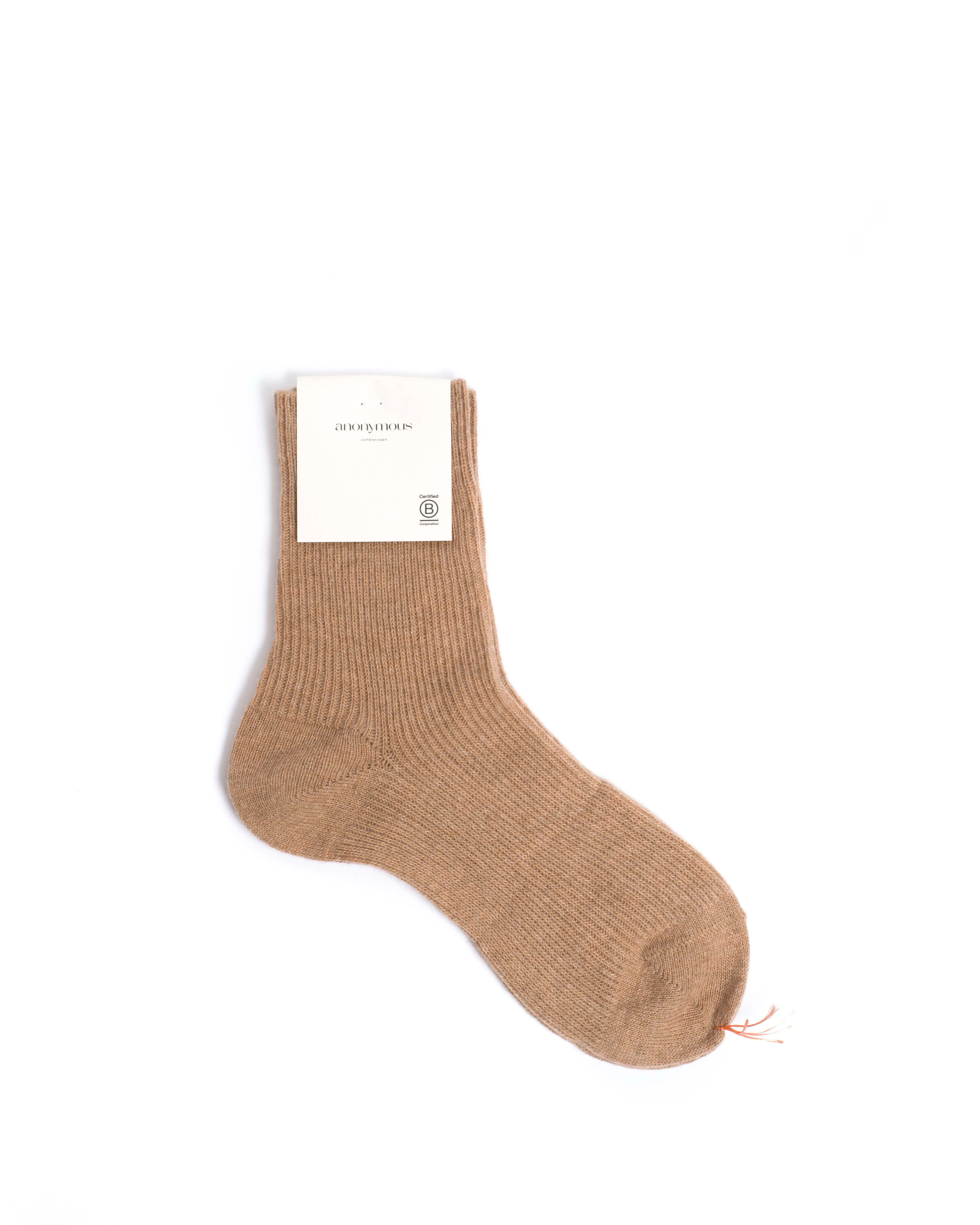 Lanai cashmere socks 70% wool 30% cashmere Caramel sold by Anonymous Copenhagen product image thumbnail 4