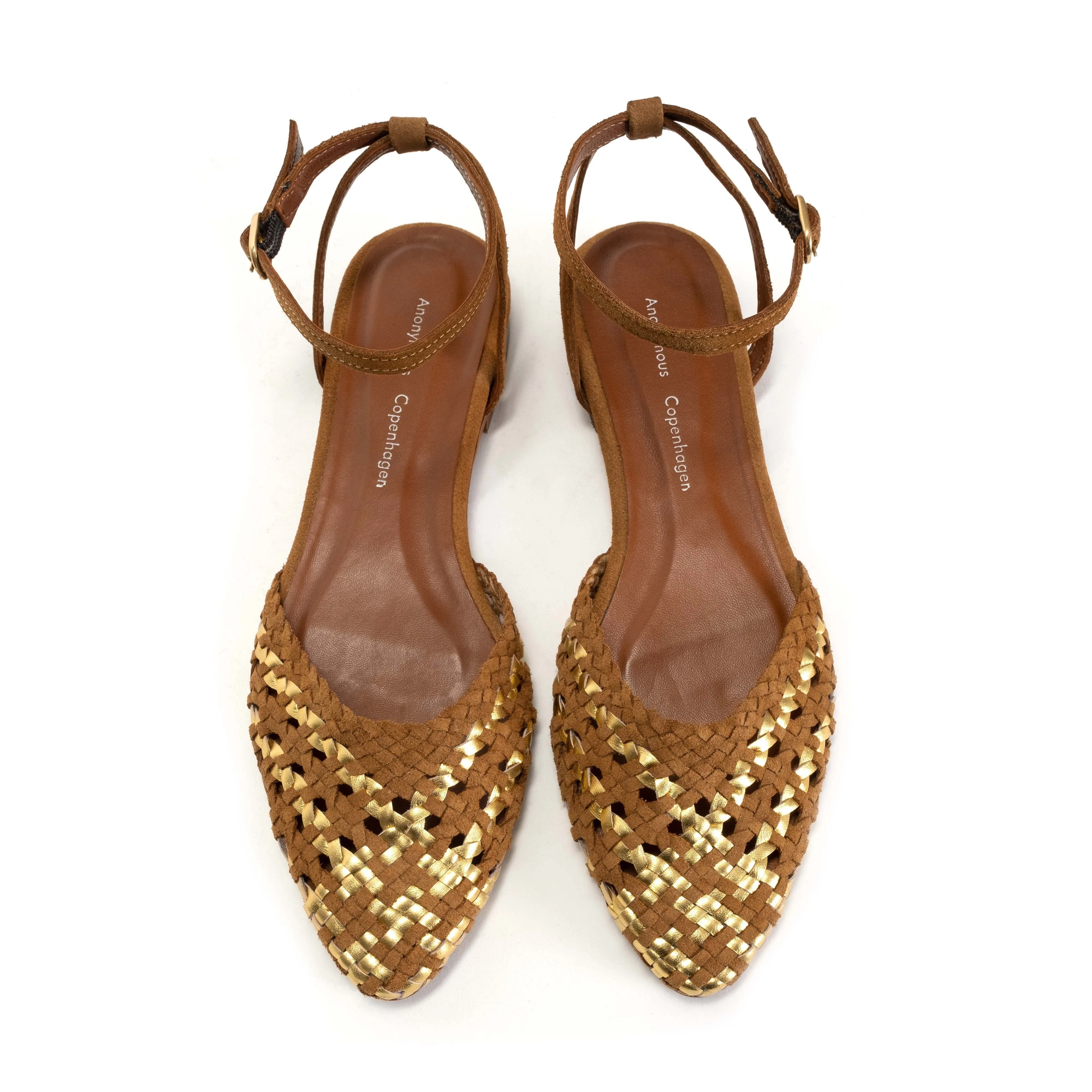 Senara 10 Calf suede & Metallic goat Camel Gold sold by Anonymous Copenhagen product image thumbnail 3