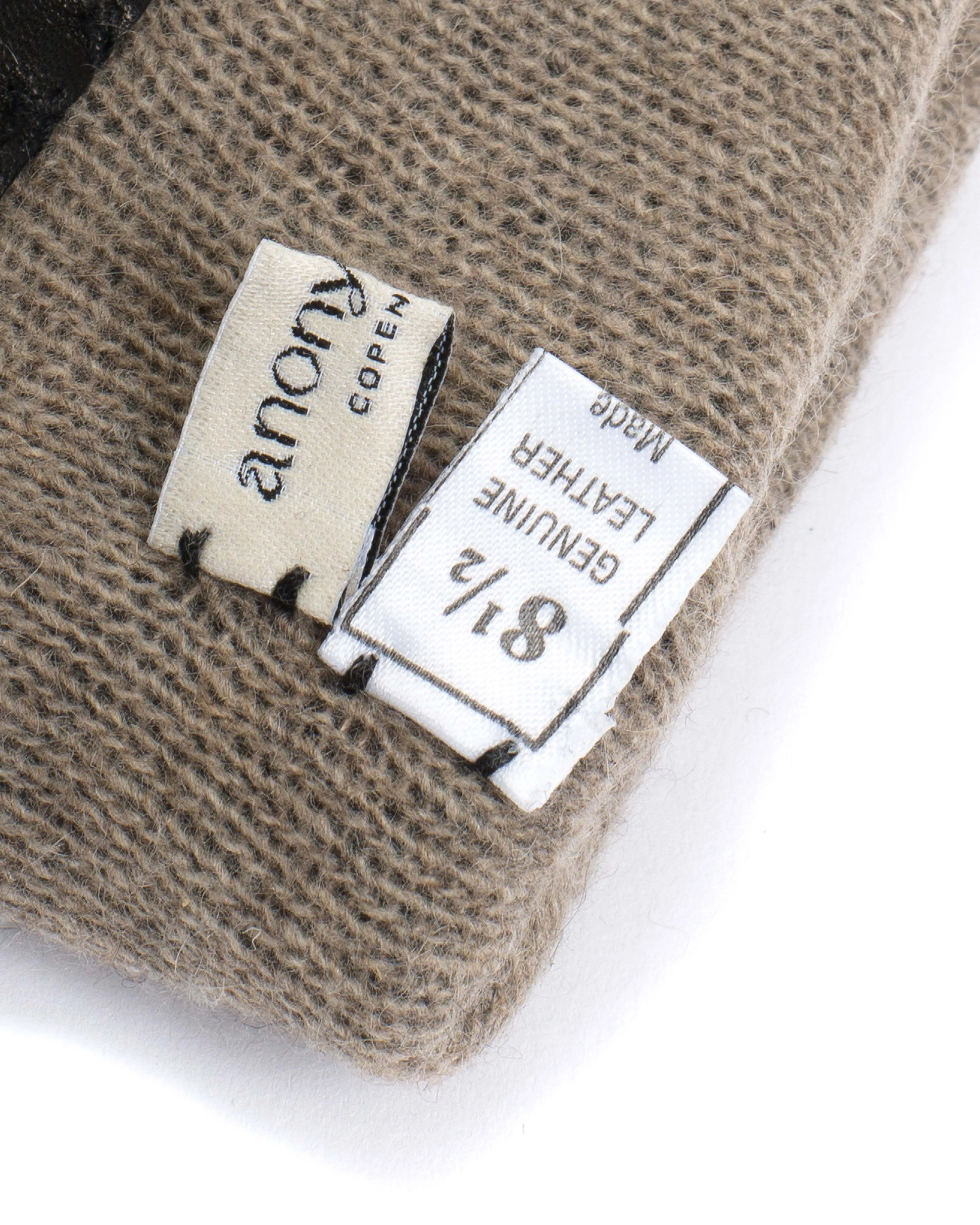 Hanni leather cashmere glove Lamb leather & 100% cashmere Coffee brown & taupe sold by Anonymous Copenhagen product image thumbnail 5