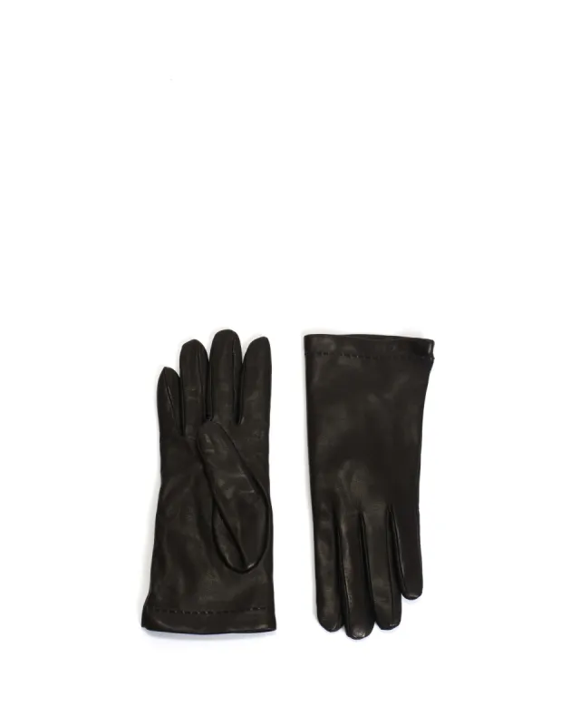 Bridget leather cashmere glove Lamb leather & 100% cashmere Black & taupe sold by Anonymous Copenhagen