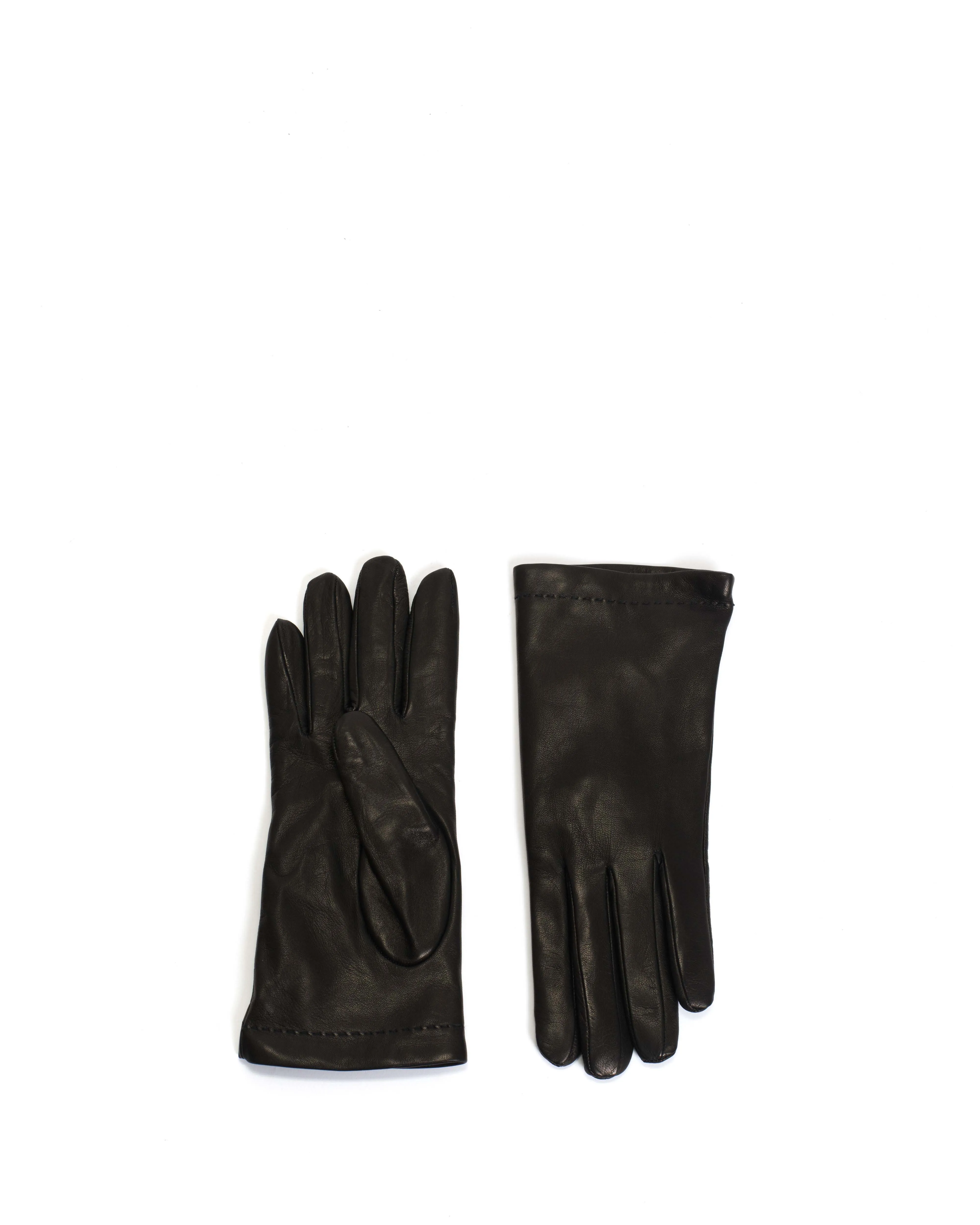 Bridget leather cashmere glove Lamb leather & 100% cashmere Black & taupe sold by Anonymous Copenhagen