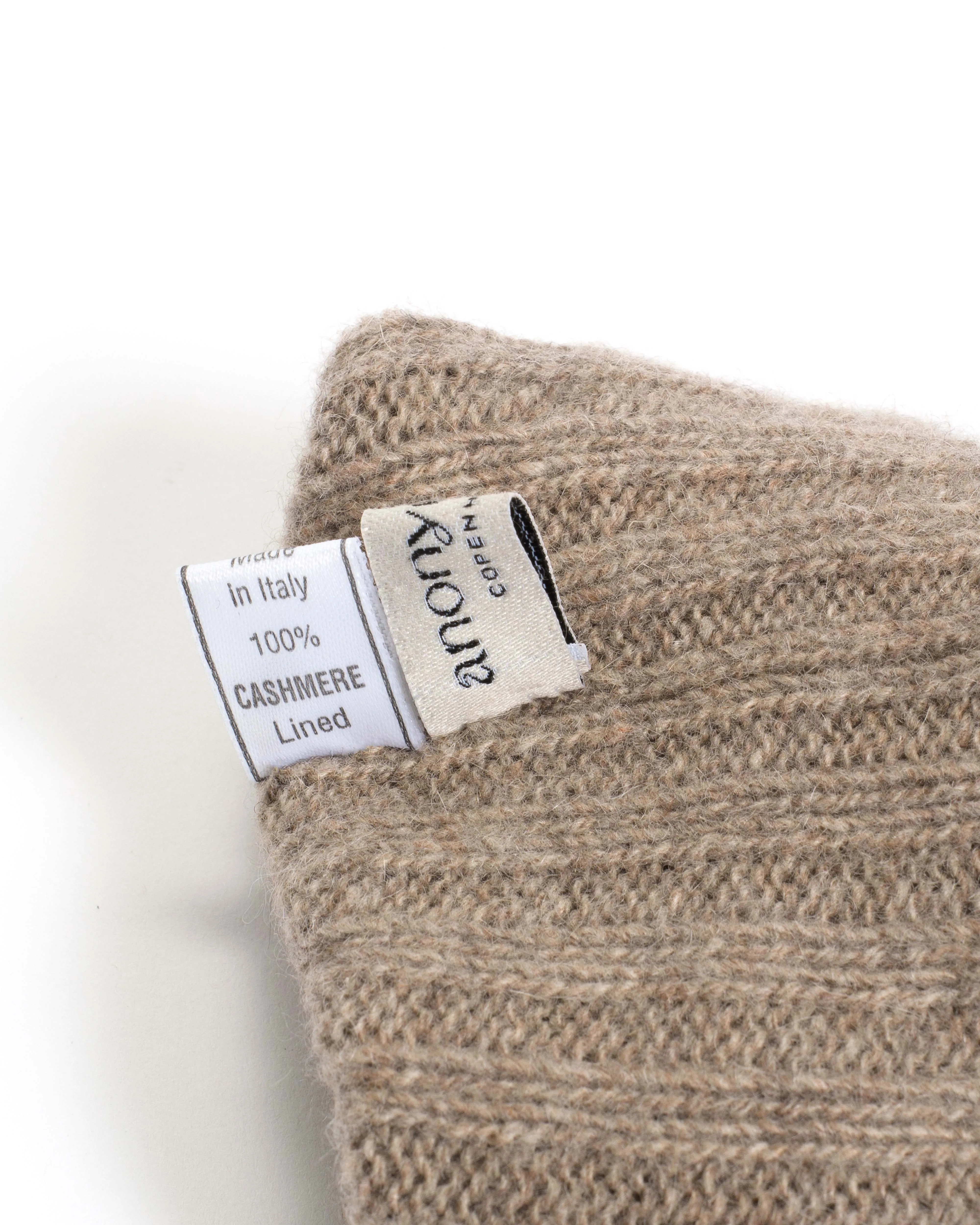 Bridget leather cashmere glove Lamb leather & 100% cashmere Black & taupe sold by Anonymous Copenhagen product image thumbnail 5