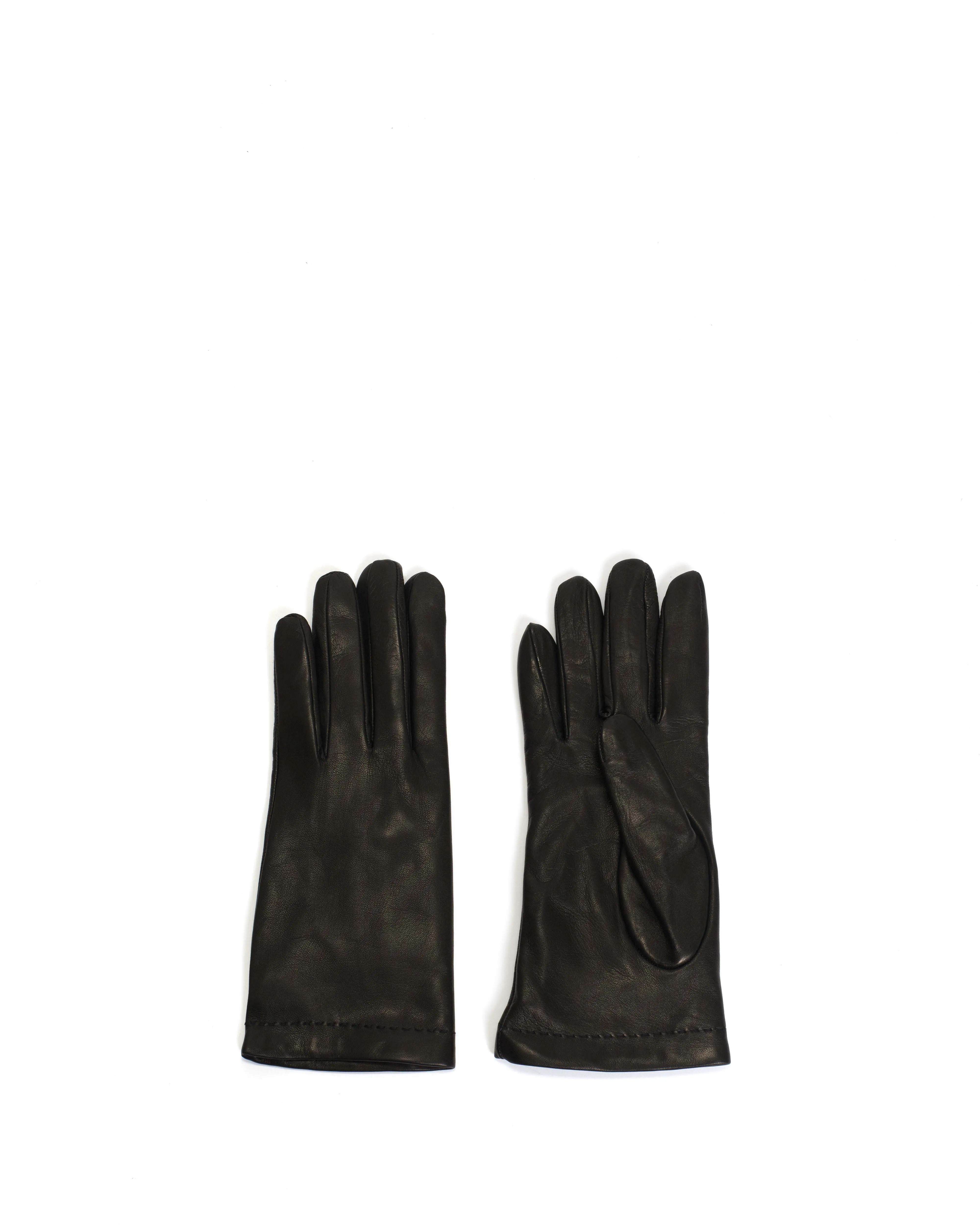 Bridget leather cashmere glove Lamb leather & 100% cashmere Black & taupe sold by Anonymous Copenhagen product image thumbnail 2