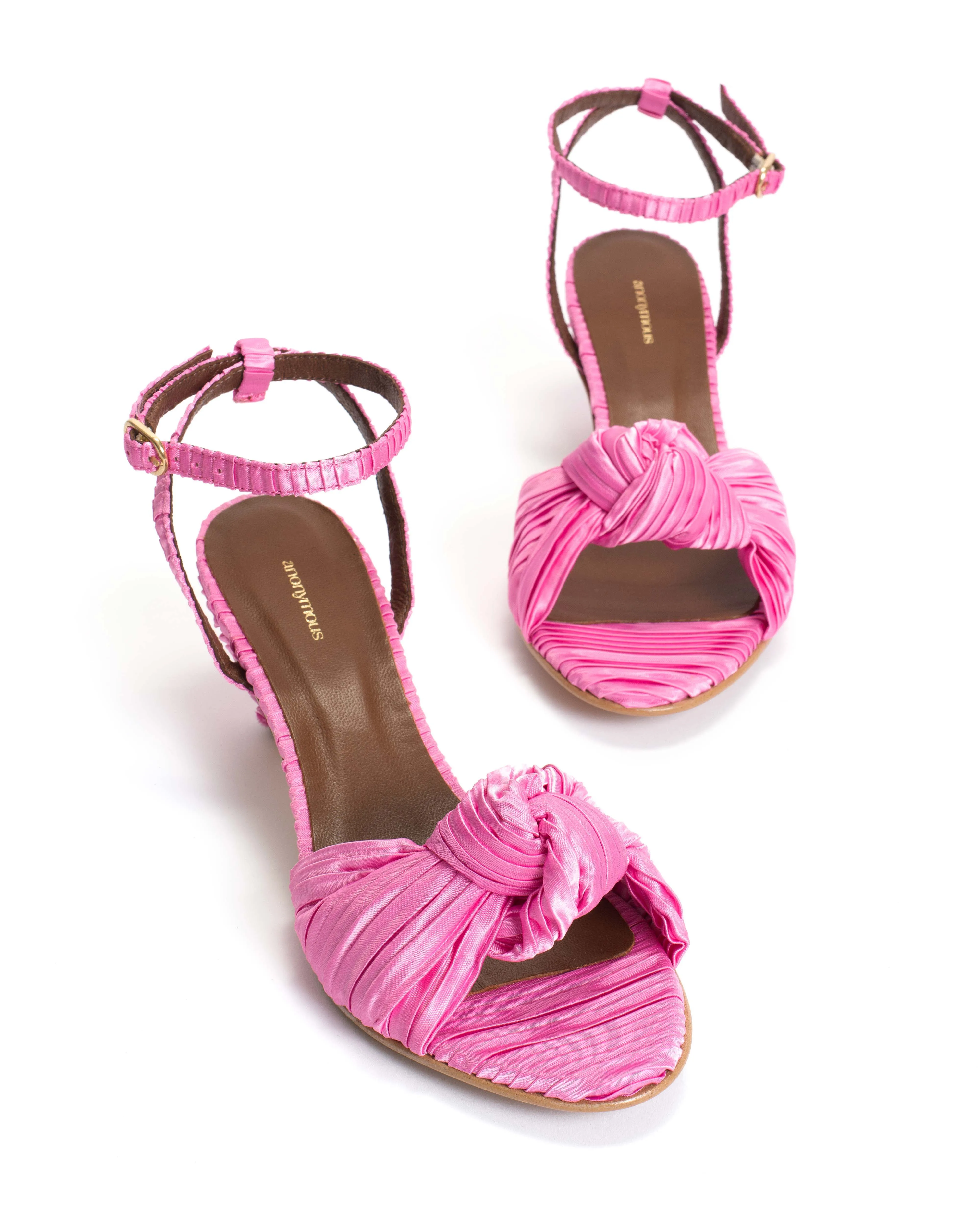 Aliza 50 stiletto Pleated satin Raspberry sorbet sold by Anonymous Copenhagen product image thumbnail 5