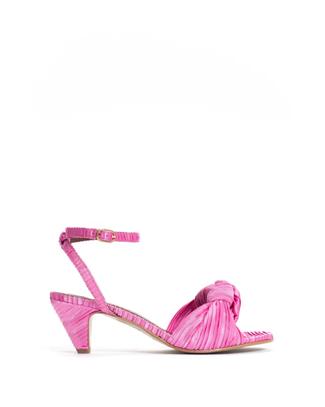 Aliza 50 stiletto Pleated satin Raspberry sorbet sold by Anonymous Copenhagen
