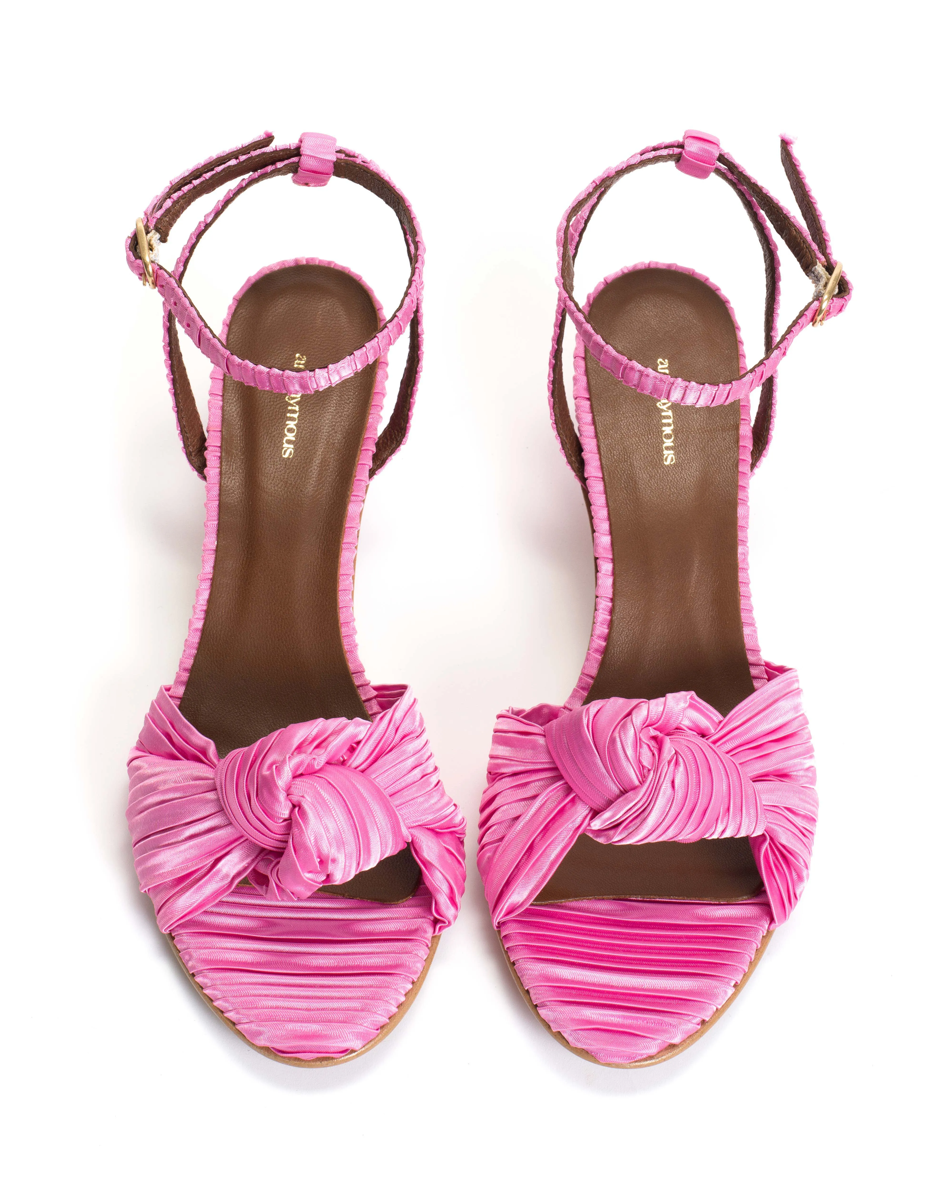 Aliza 50 stiletto Pleated satin Raspberry sorbet sold by Anonymous Copenhagen product image thumbnail 3