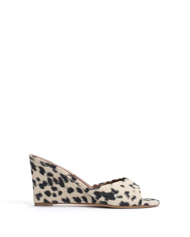 Gwen 75 wedge Natural cotton-linen Leopard sold by Anonymous Copenhagen