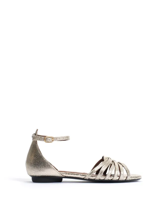 Mareike 10 Crackled metallic goat Champagne sold by Anonymous Copenhagen