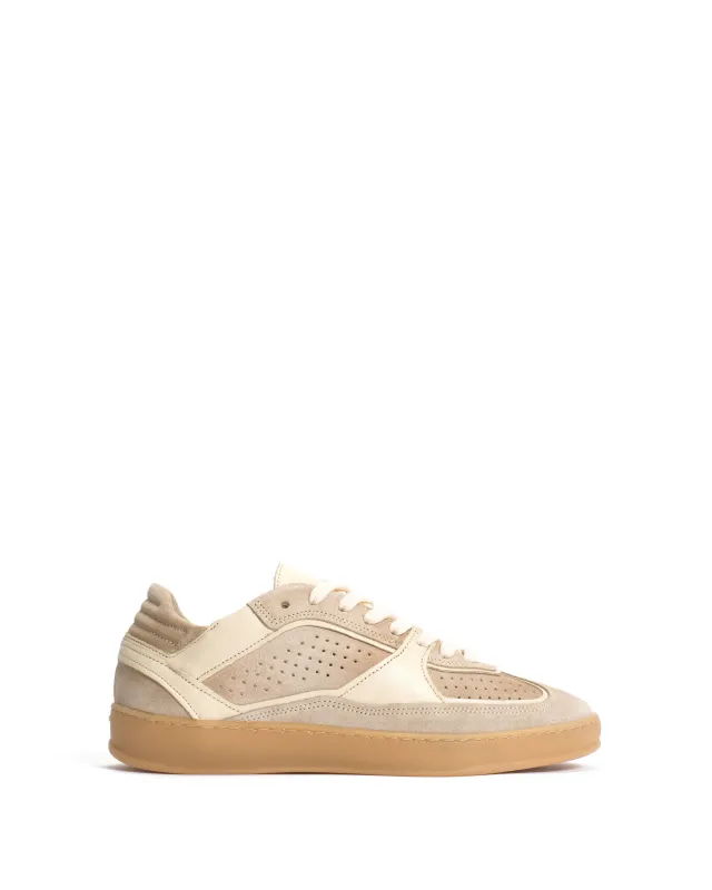 Dabbie Calf suede & soft calf dual & tri color White sand sold by Anonymous Copenhagen
