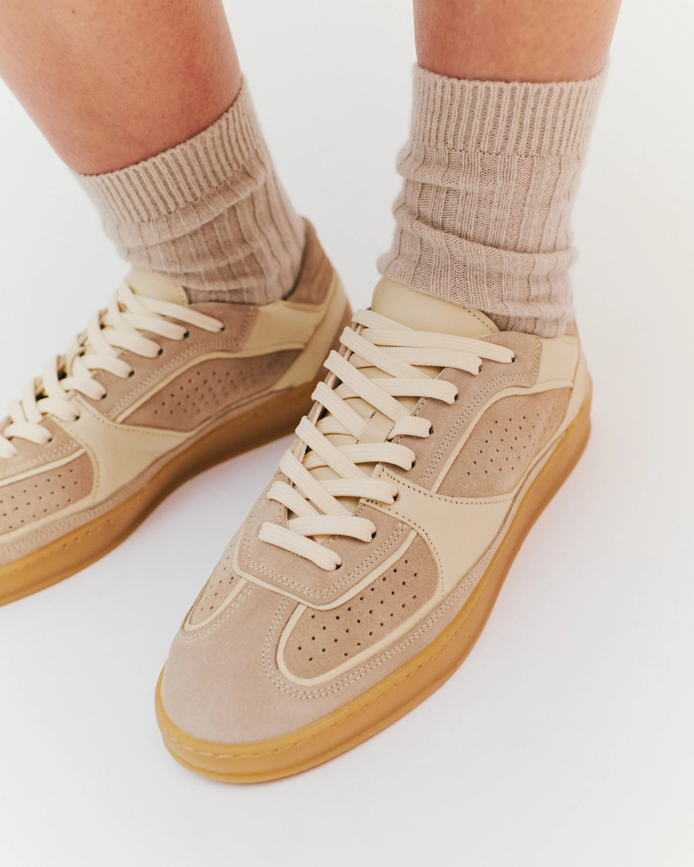 Dabbie Calf suede & soft calf dual & tri color White sand sold by Anonymous Copenhagen product image thumbnail 3