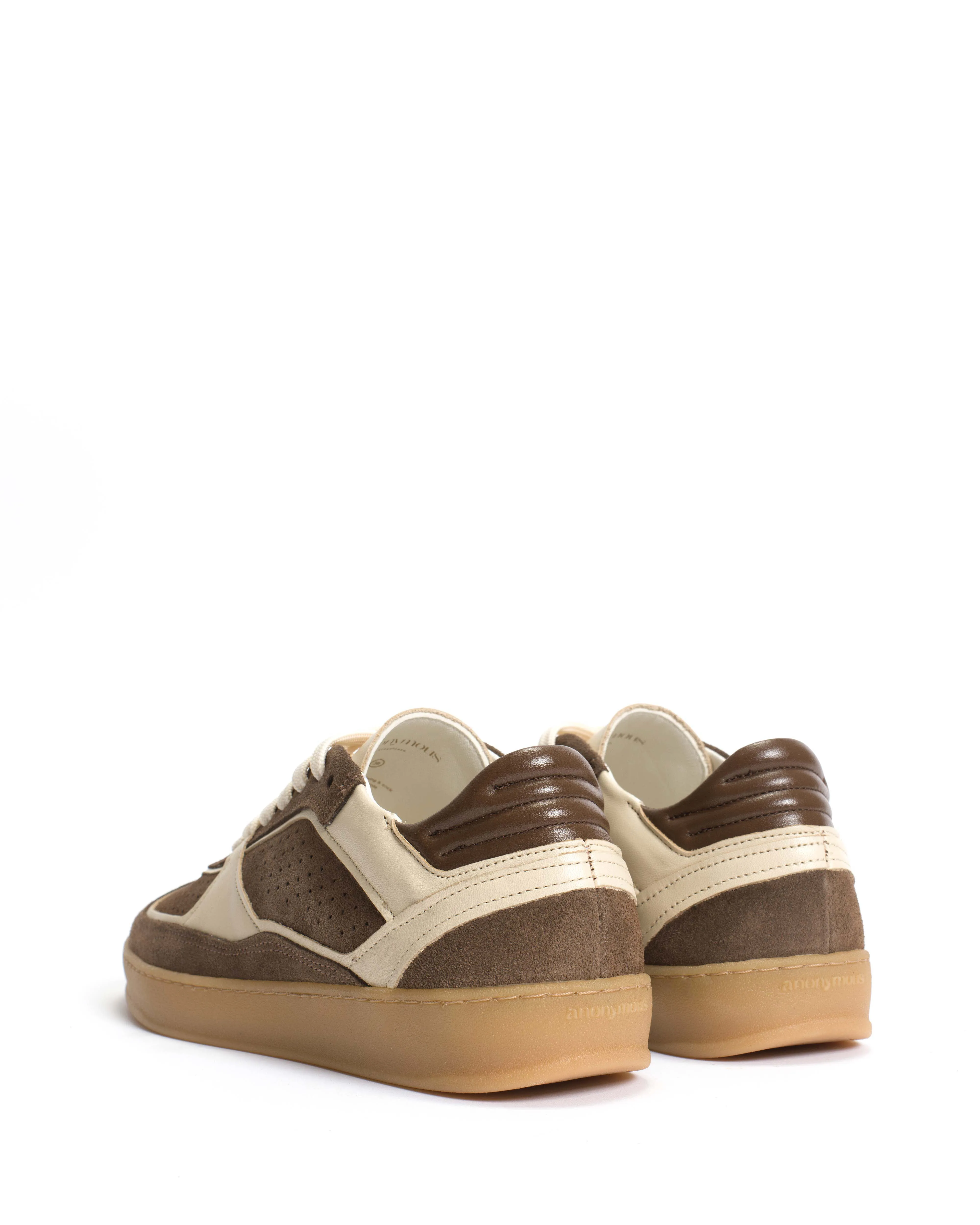 Dabbie Calf suede & soft calf dual & tri color Dark taupe & white sand & dark taupe sold by Anonymous Copenhagen product image thumbnail 4
