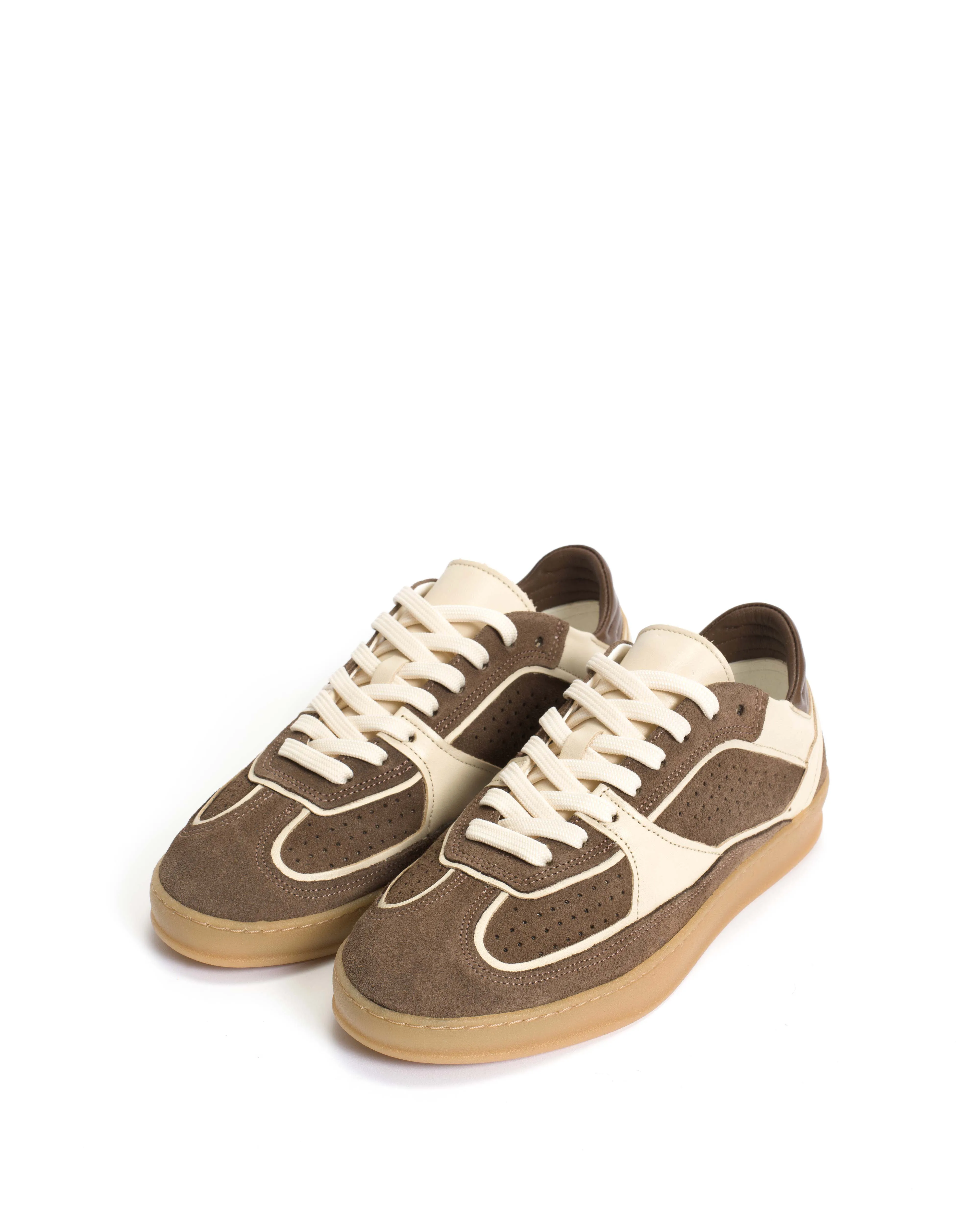 Dabbie Calf suede & soft calf dual & tri color Dark taupe & white sand & dark taupe sold by Anonymous Copenhagen product image thumbnail 2