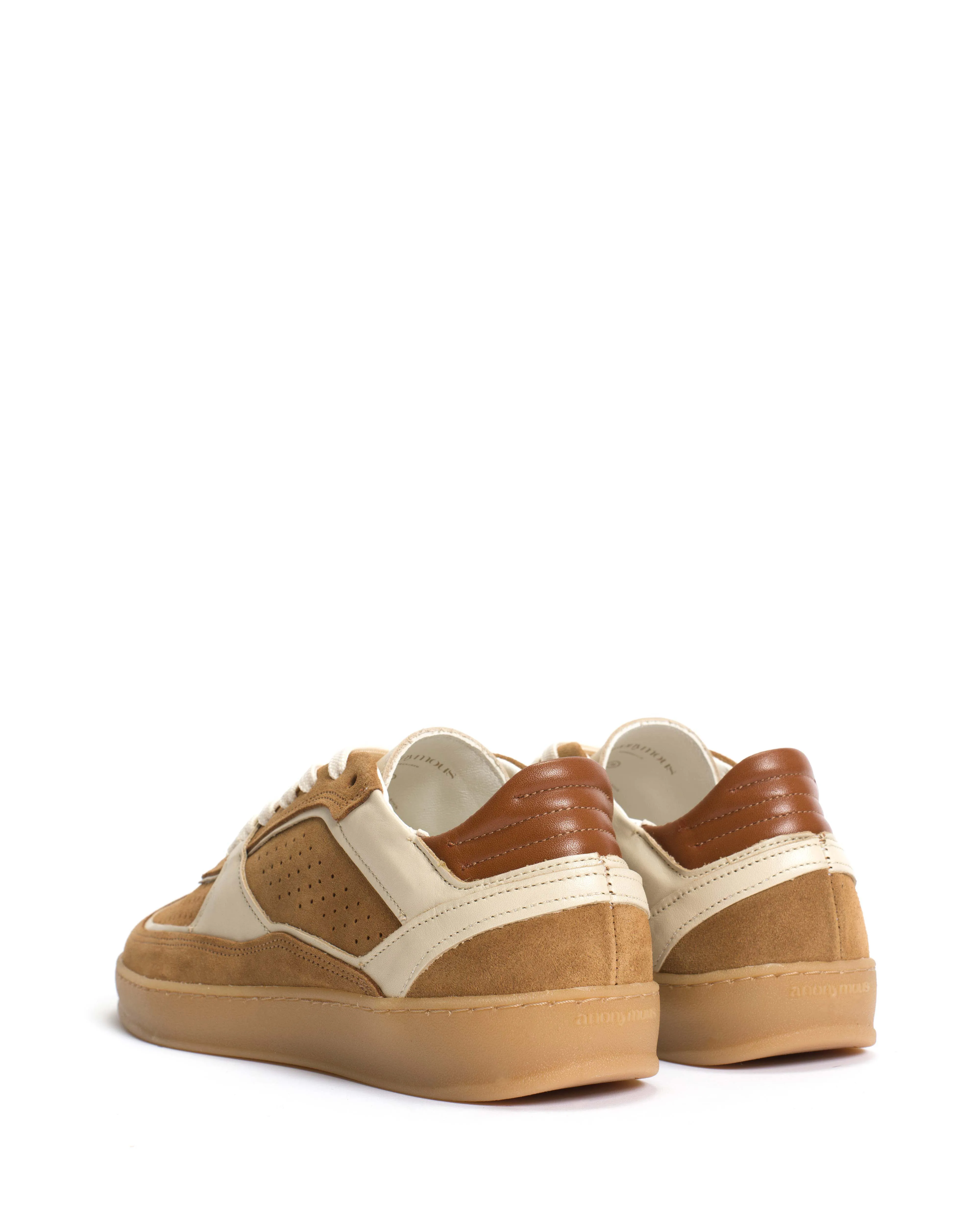 Dabbie Calf suede & soft calf dual & tri color Bamboo brown & white sand & camel sold by Anonymous Copenhagen product image thumbnail 4