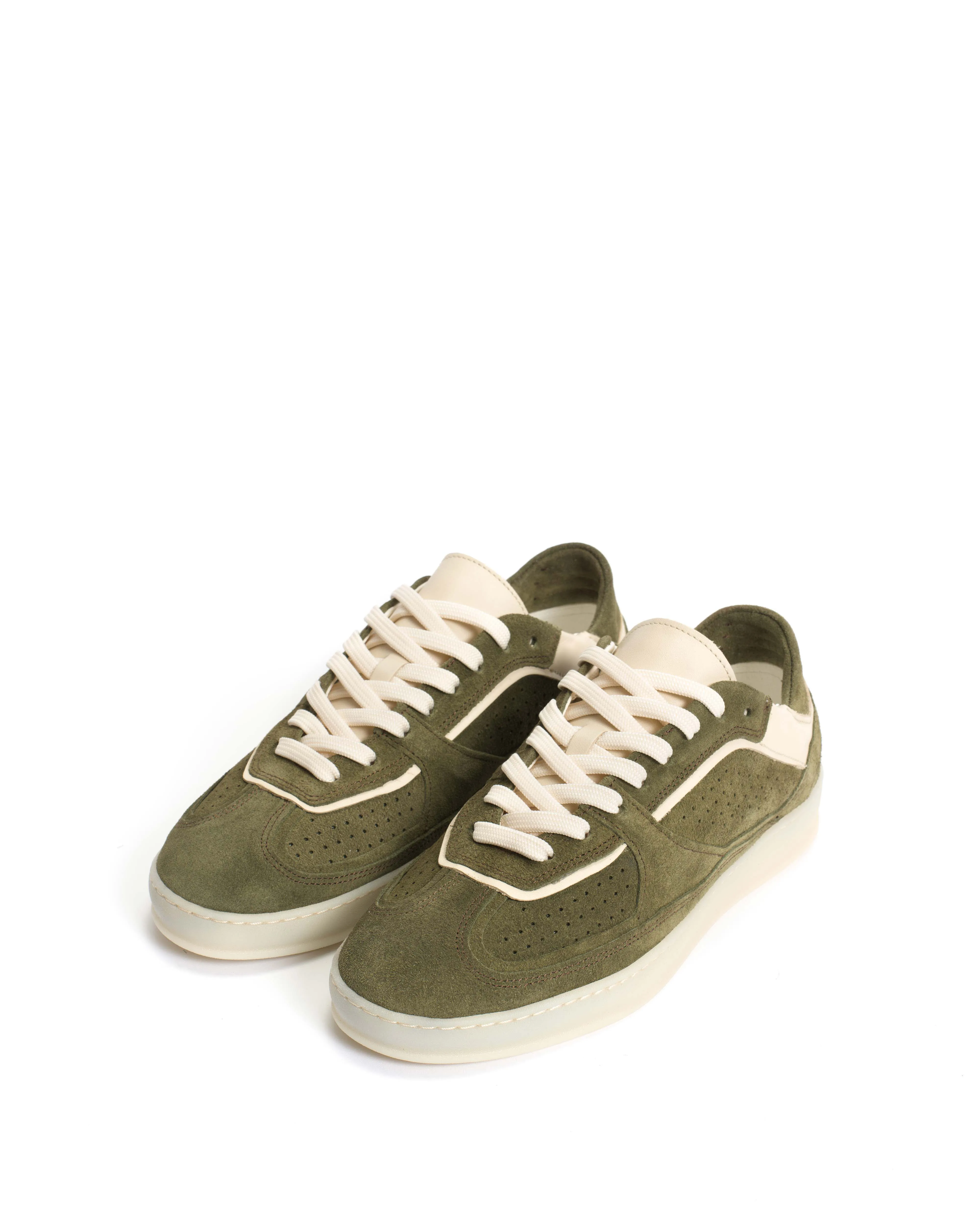 Dabbie Calf suede & sleek leather Olive green & white sand sold by Anonymous Copenhagen product image thumbnail 2