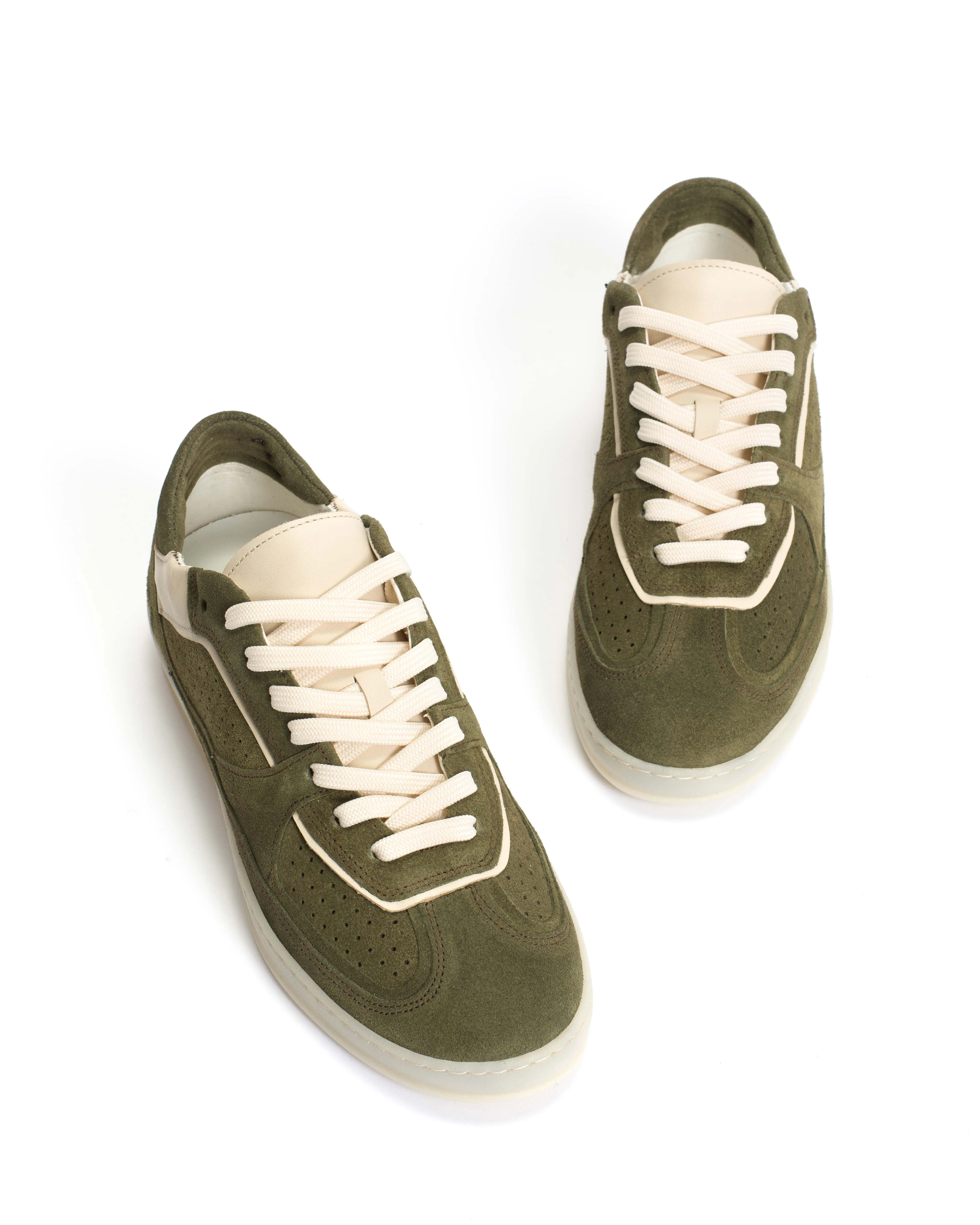Dabbie Calf suede & sleek leather Olive green & white sand sold by Anonymous Copenhagen product image thumbnail 5
