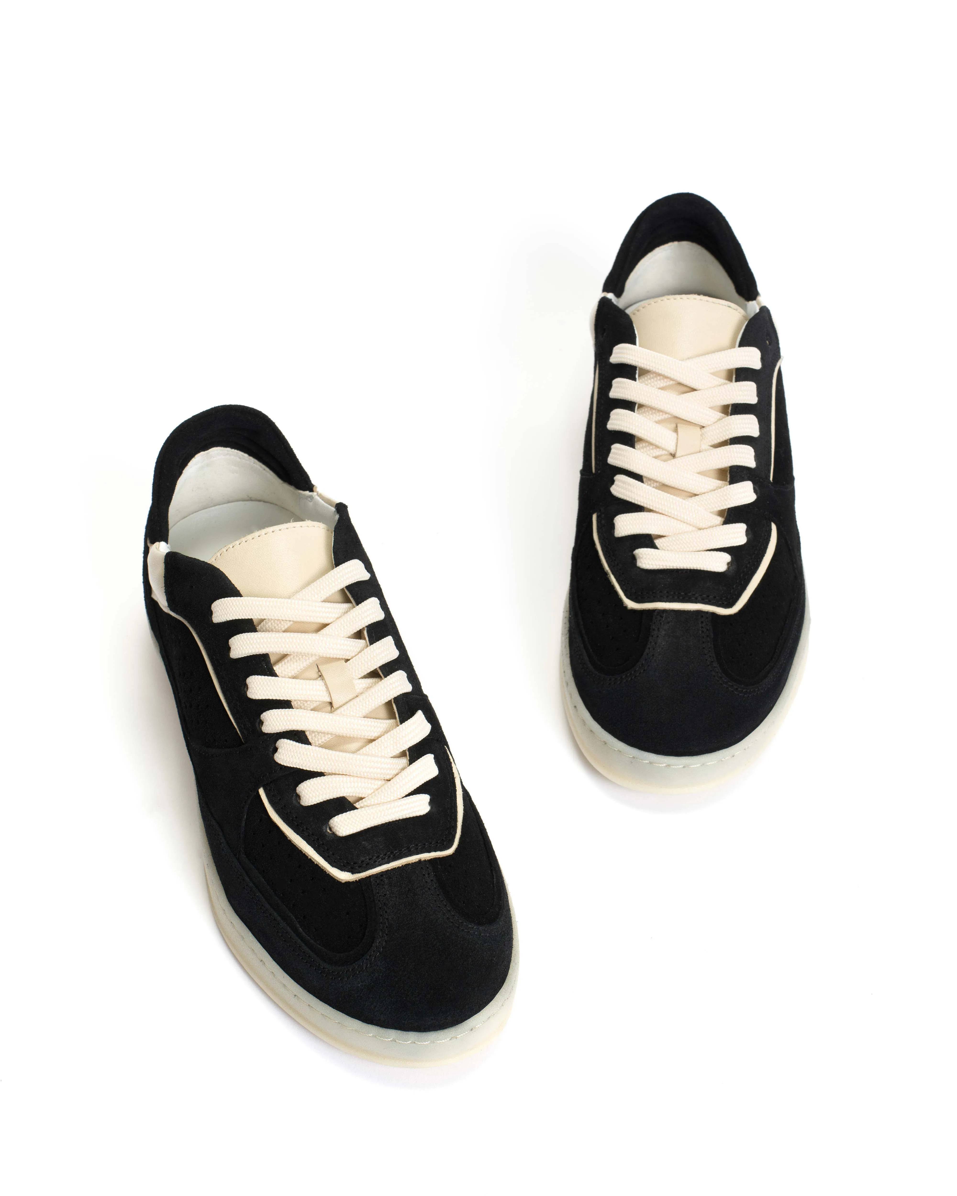 Dabbie Calf suede & sleek leather Black & white sand sold by Anonymous Copenhagen product image thumbnail 5