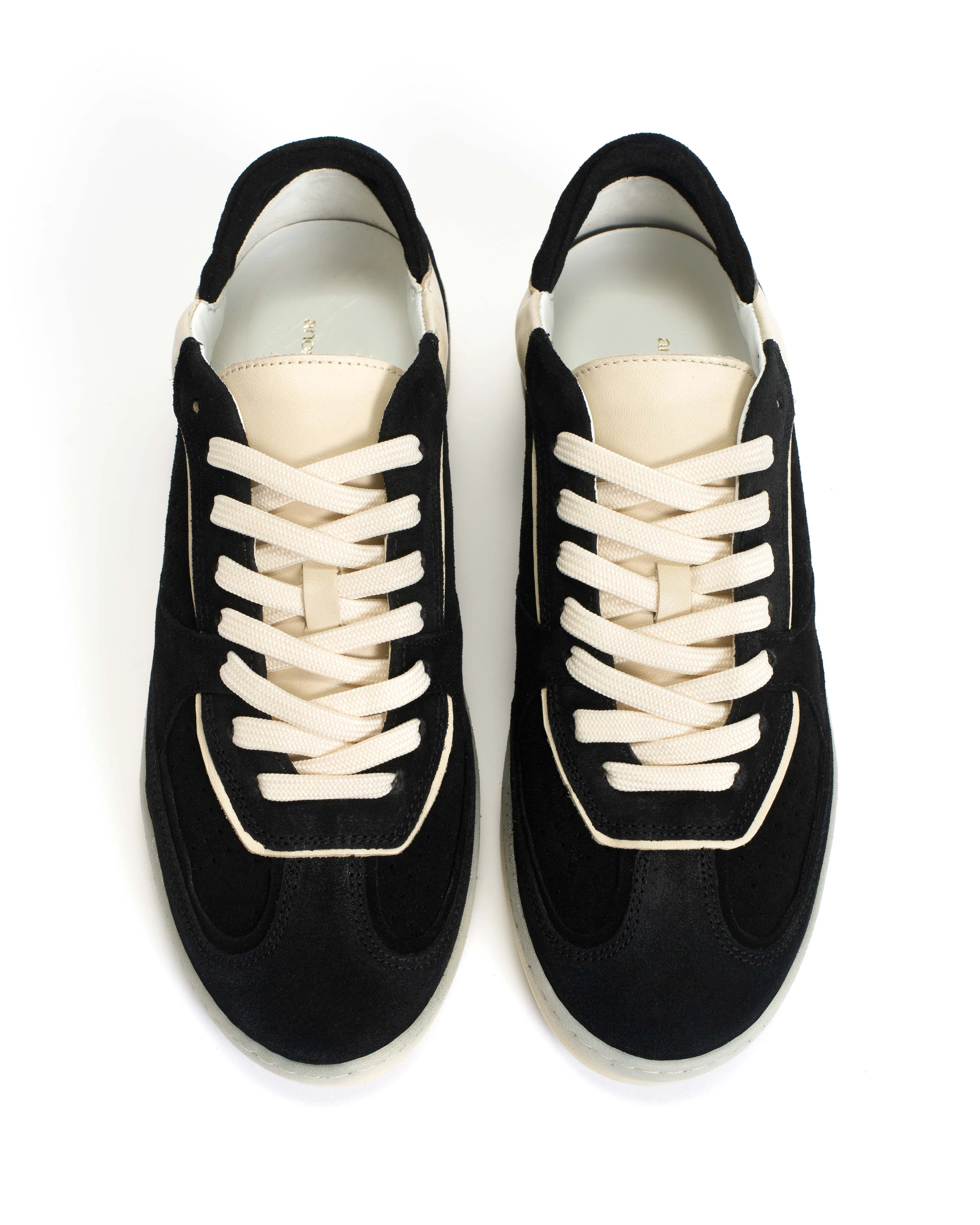 Dabbie Calf suede & sleek leather Black & white sand sold by Anonymous Copenhagen product image thumbnail 3