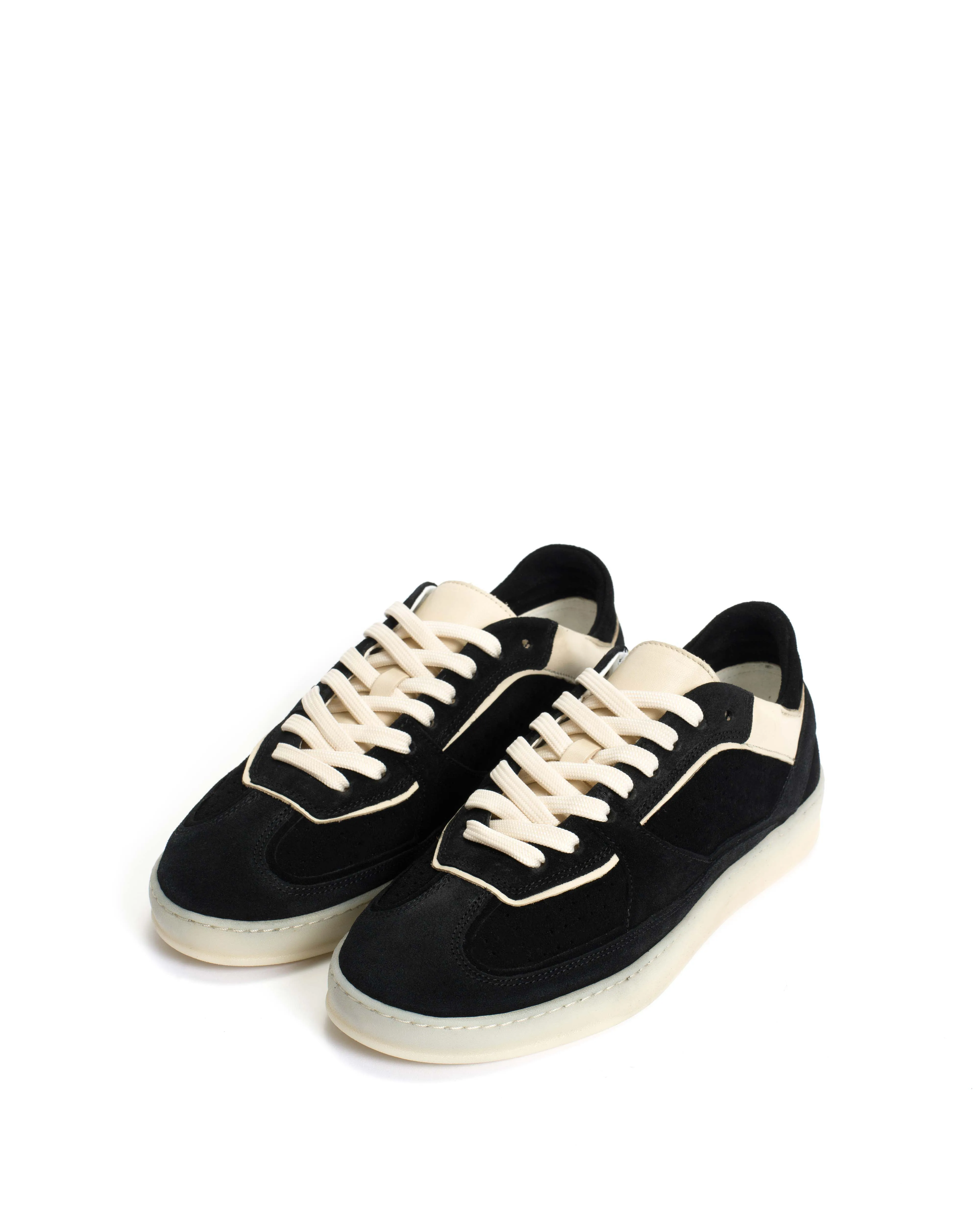 Dabbie Calf suede & sleek leather Black & white sand sold by Anonymous Copenhagen product image thumbnail 2