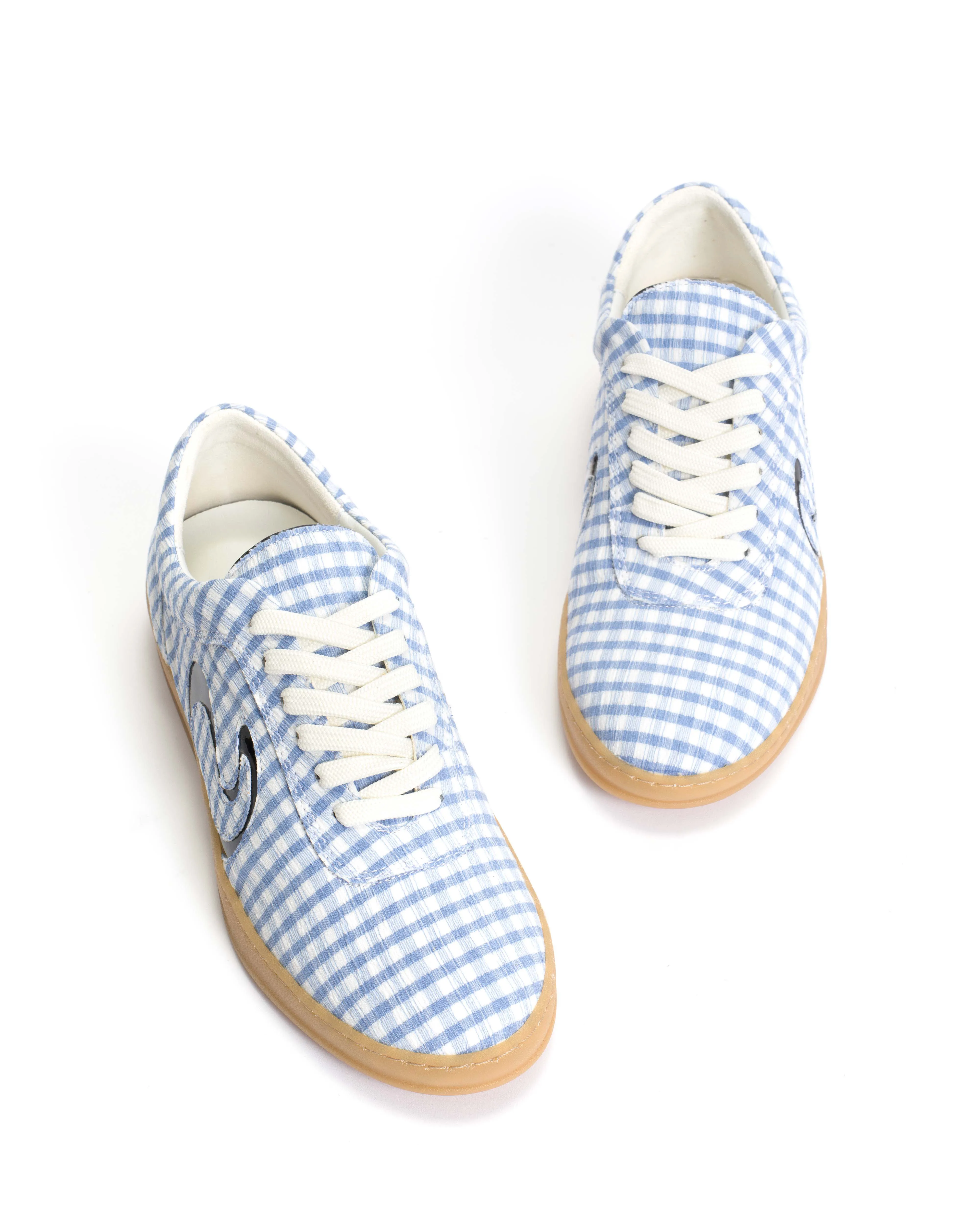 Blaire Pleated gingham & polished soft calf Bubble blue & black sold by Anonymous Copenhagen product image thumbnail 5