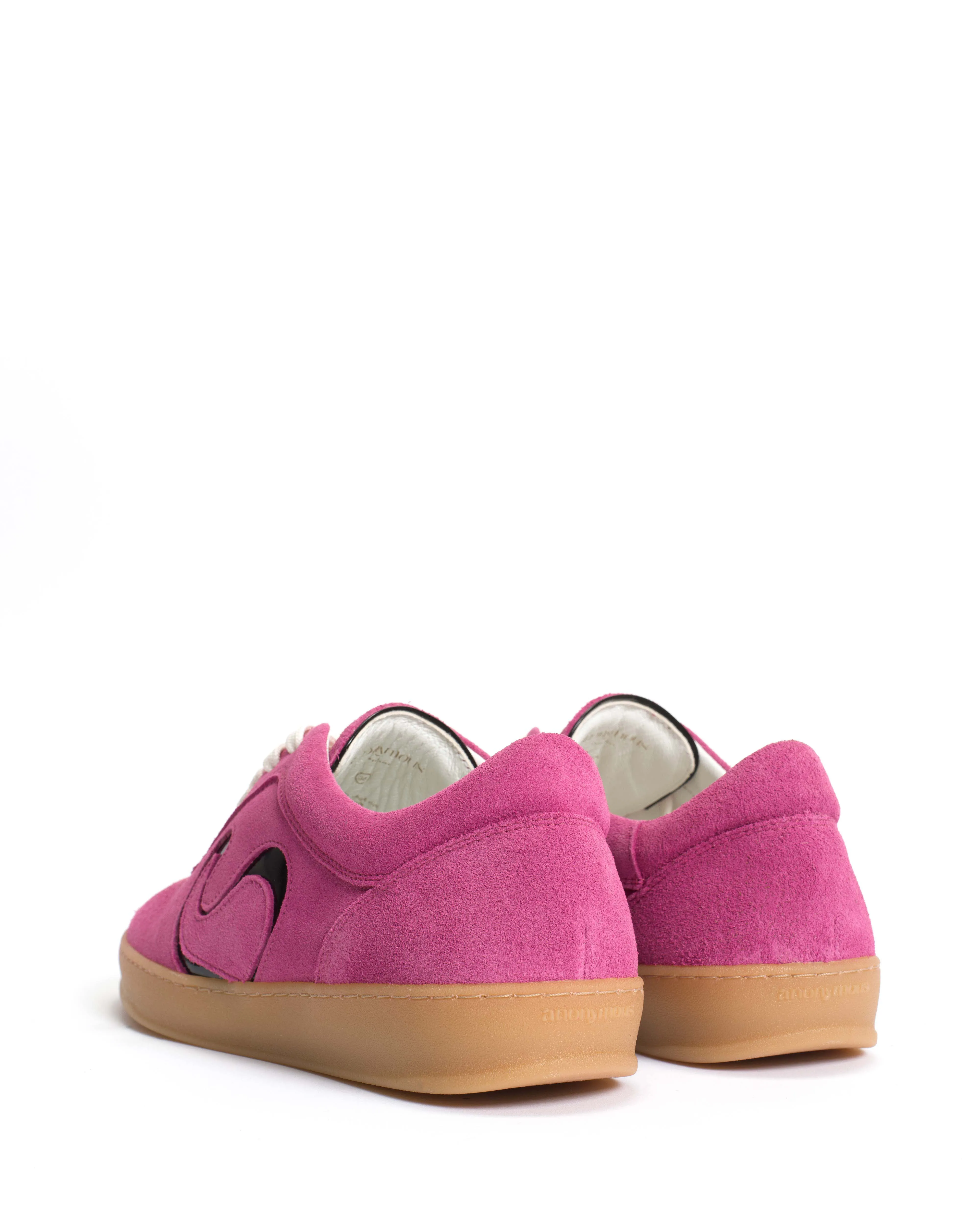 Blaire Calf suede & polished soft calf Raspberry sorbet & black sold by Anonymous Copenhagen product image thumbnail 4