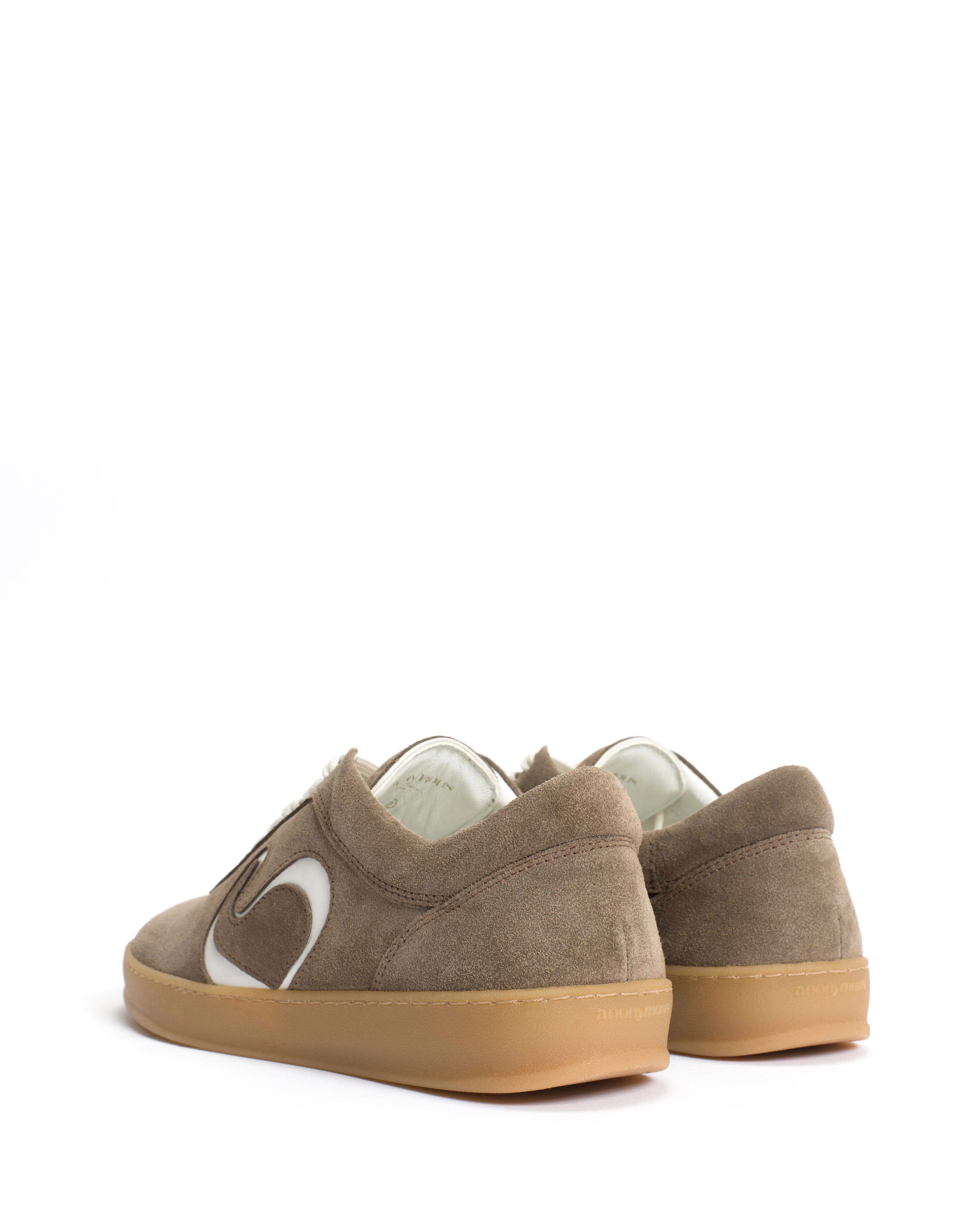 Blaire Calf suede & polished soft calf Dark taupe & white sand sold by Anonymous Copenhagen product image thumbnail 4