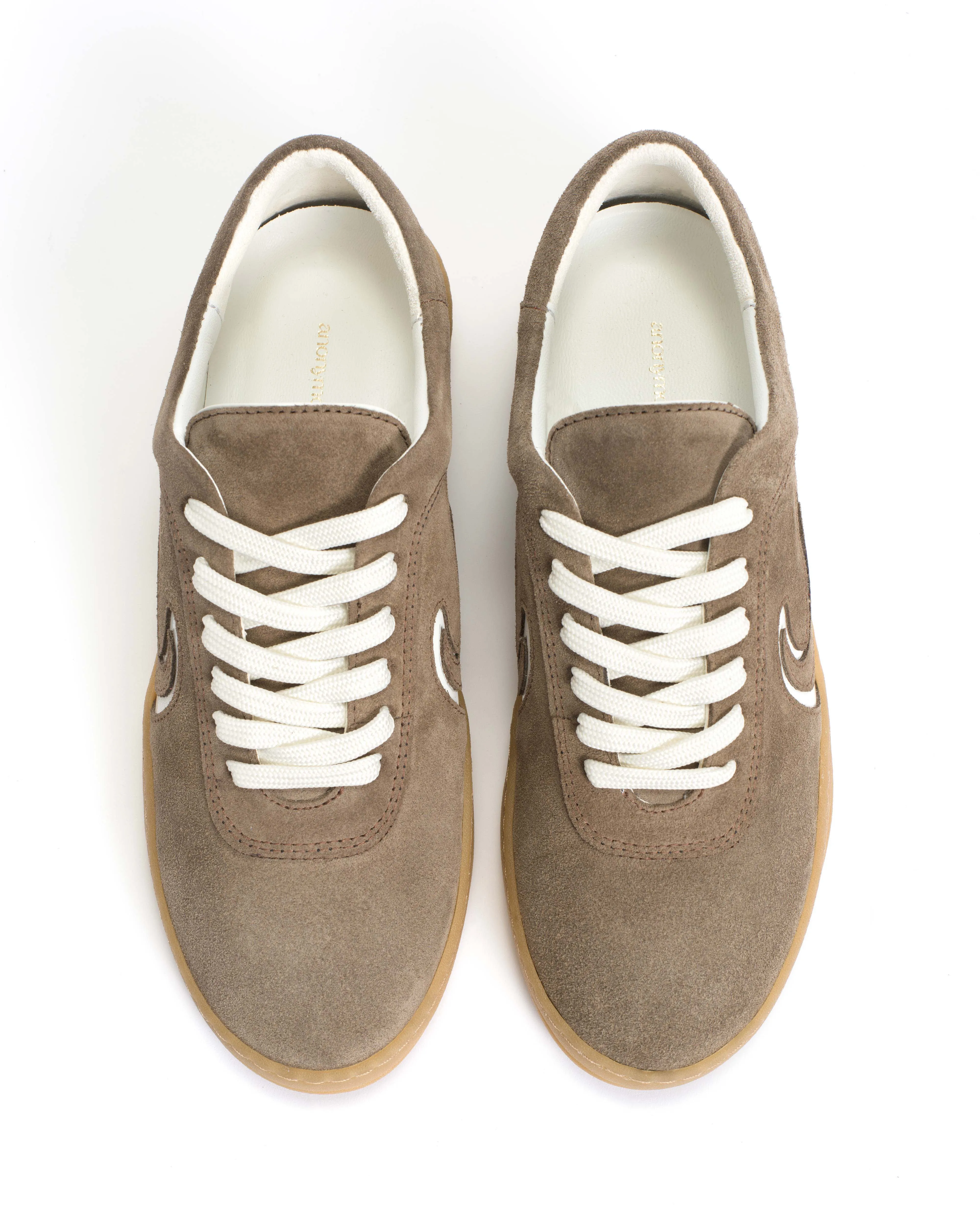 Blaire Calf suede & polished soft calf Dark taupe & white sand sold by Anonymous Copenhagen product image thumbnail 3