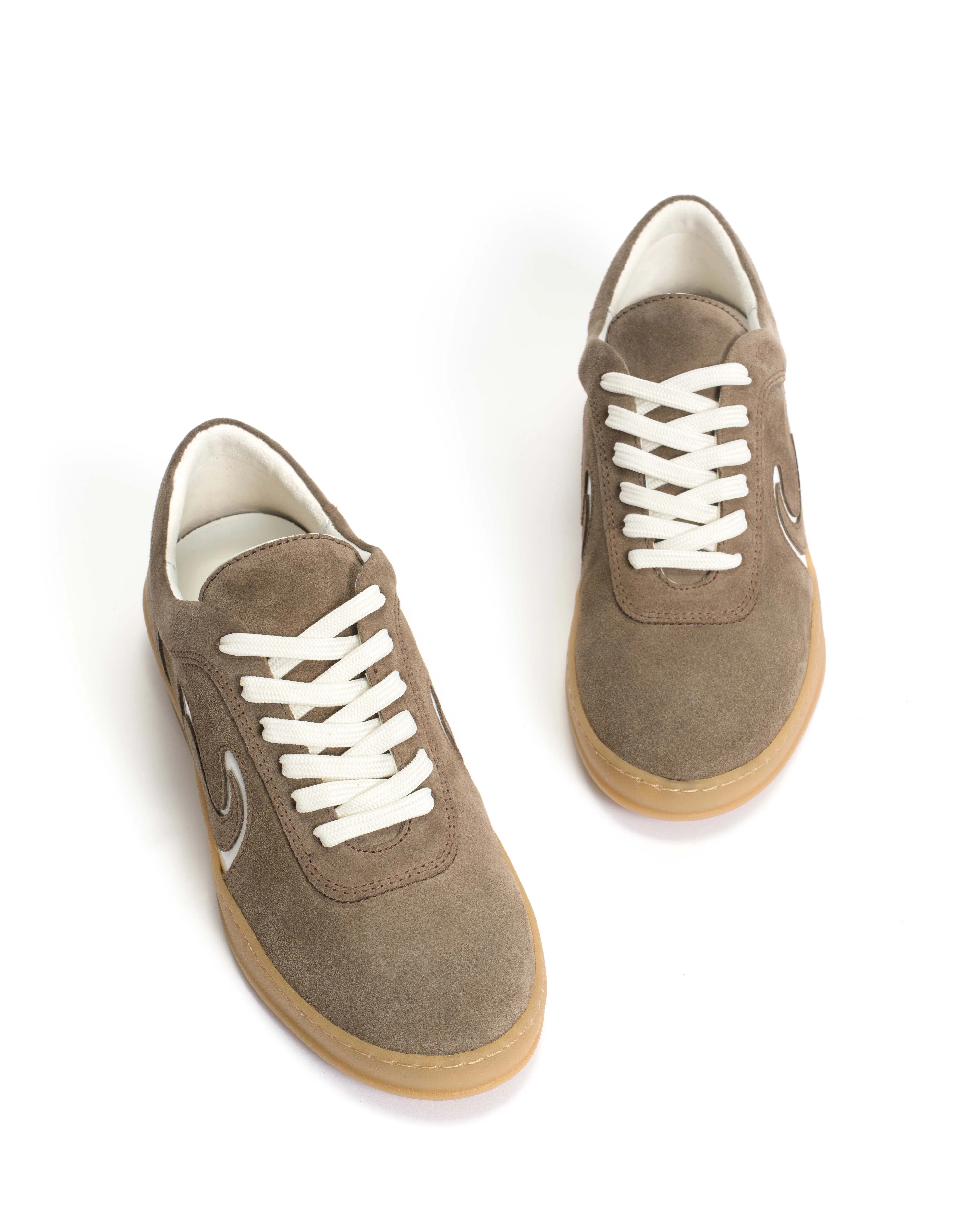 Blaire Calf suede & polished soft calf Dark taupe & white sand sold by Anonymous Copenhagen product image thumbnail 5