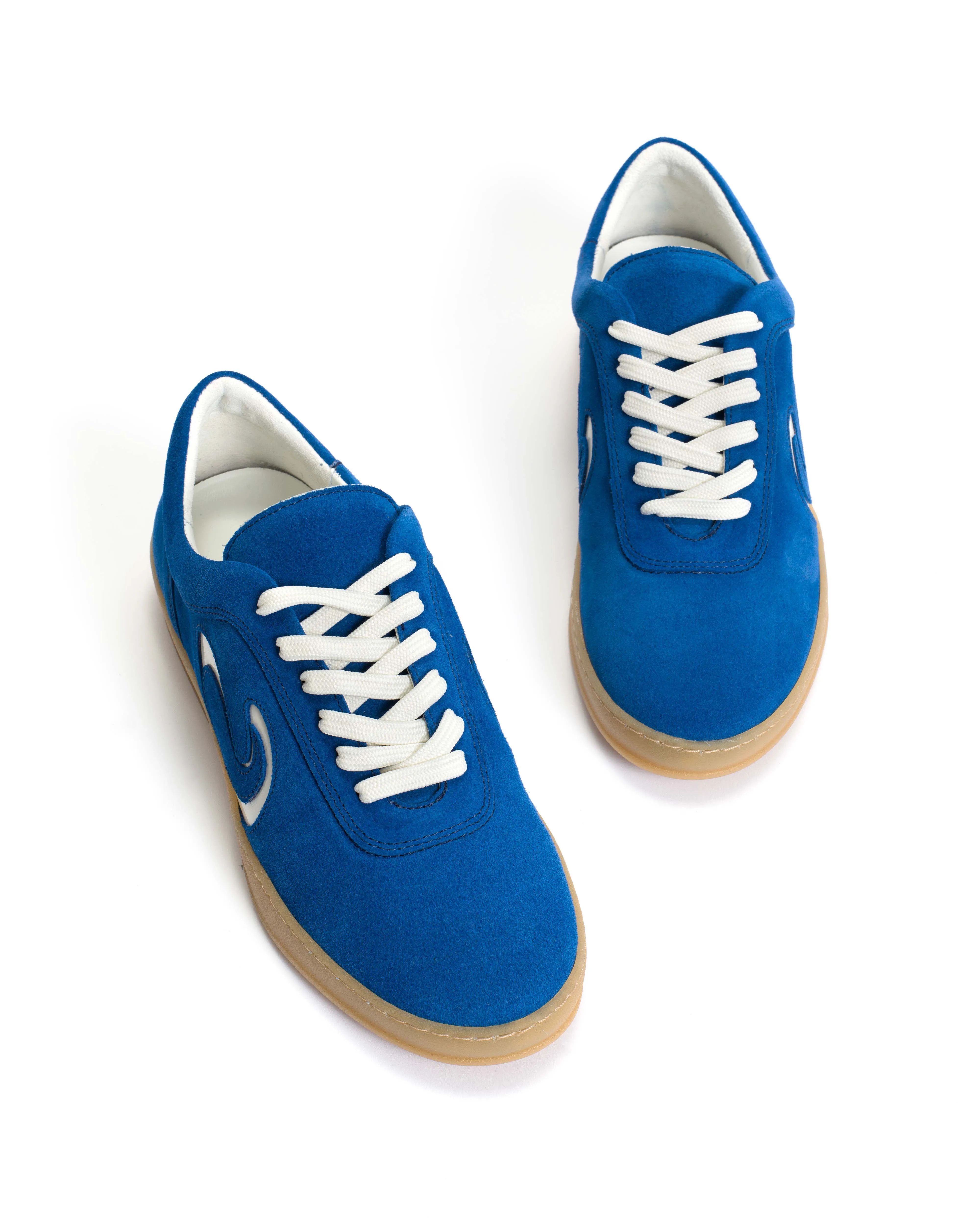 Blaire Calf suede & polished soft calf Electric blue & sand white sold by Anonymous Copenhagen product image thumbnail 5