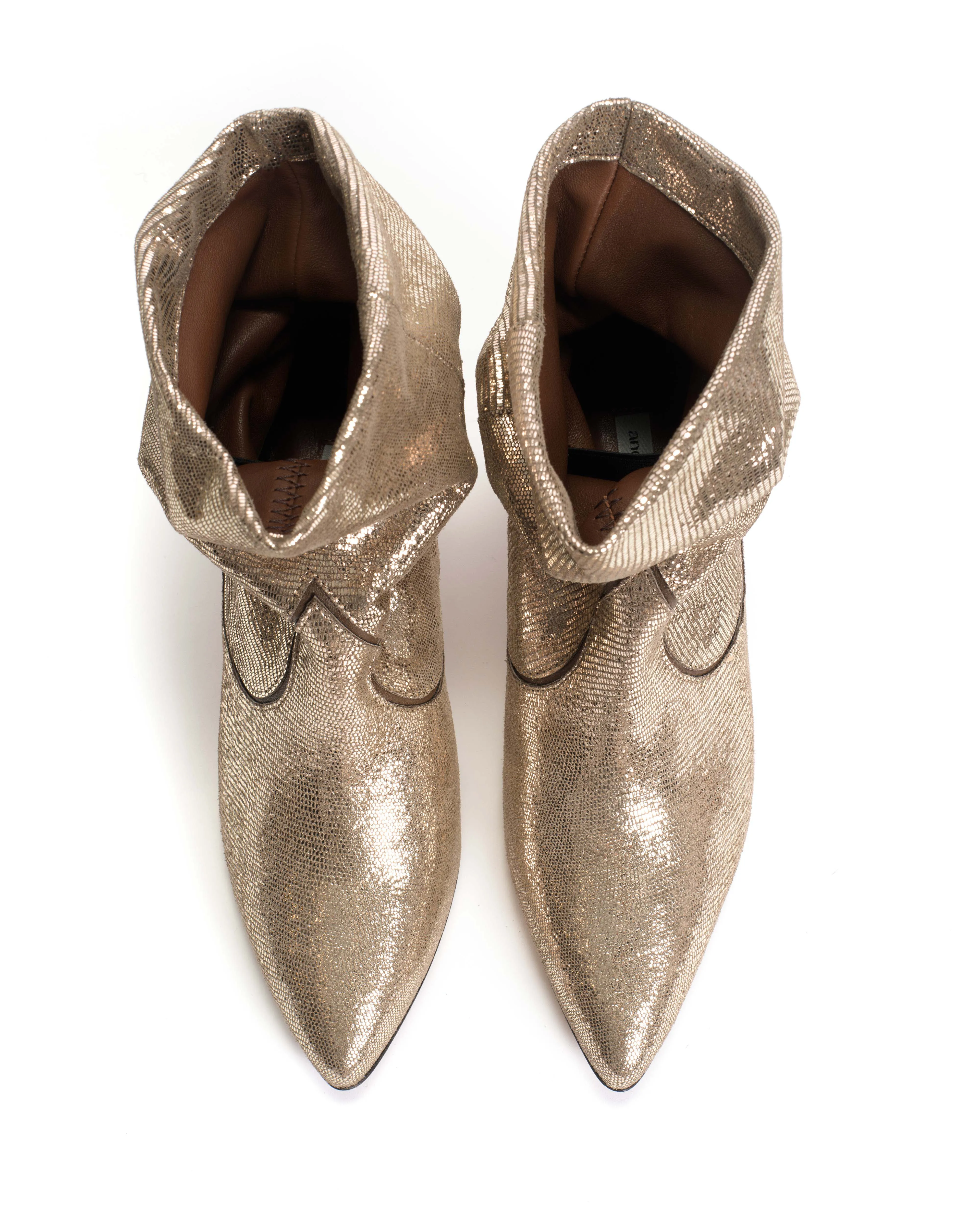 Hicha 40 stiletto Lizard metallic goat Vintage champagne sold by Anonymous Copenhagen product image thumbnail 5