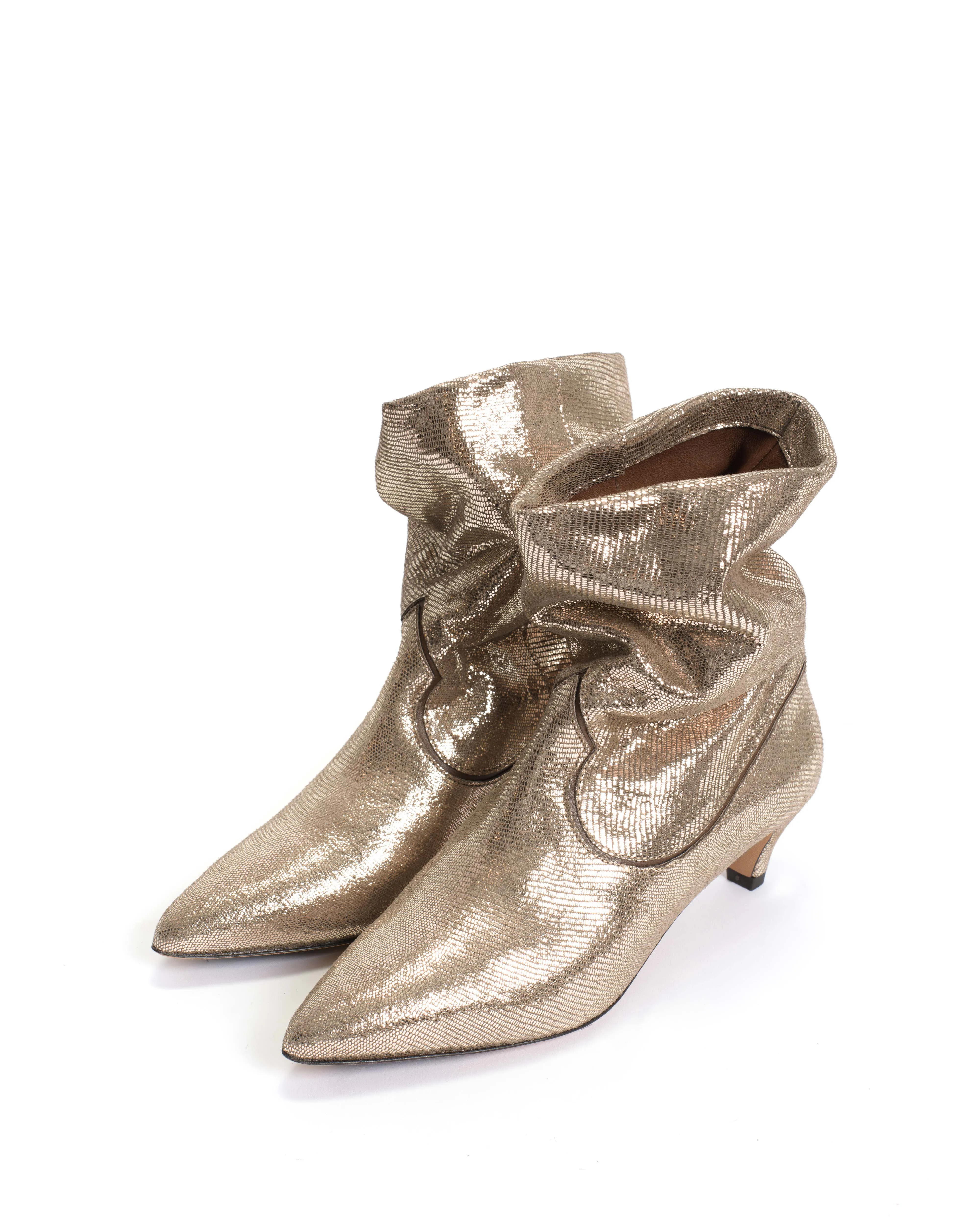 Hicha 40 stiletto Lizard metallic goat Vintage champagne sold by Anonymous Copenhagen product image thumbnail 2