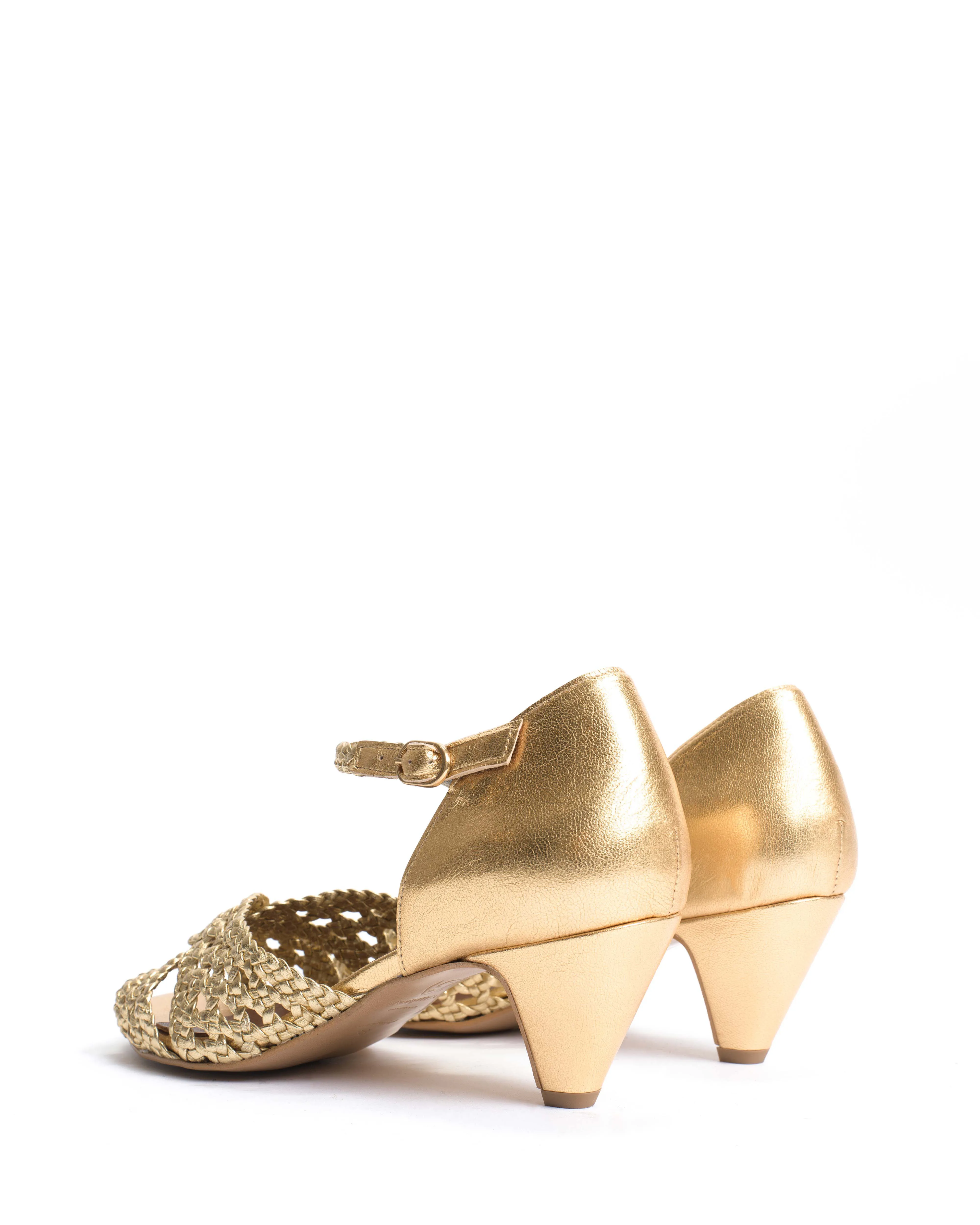 Olina 50 stiletto Hand-braided leather Gold sold by Anonymous Copenhagen product image thumbnail 4