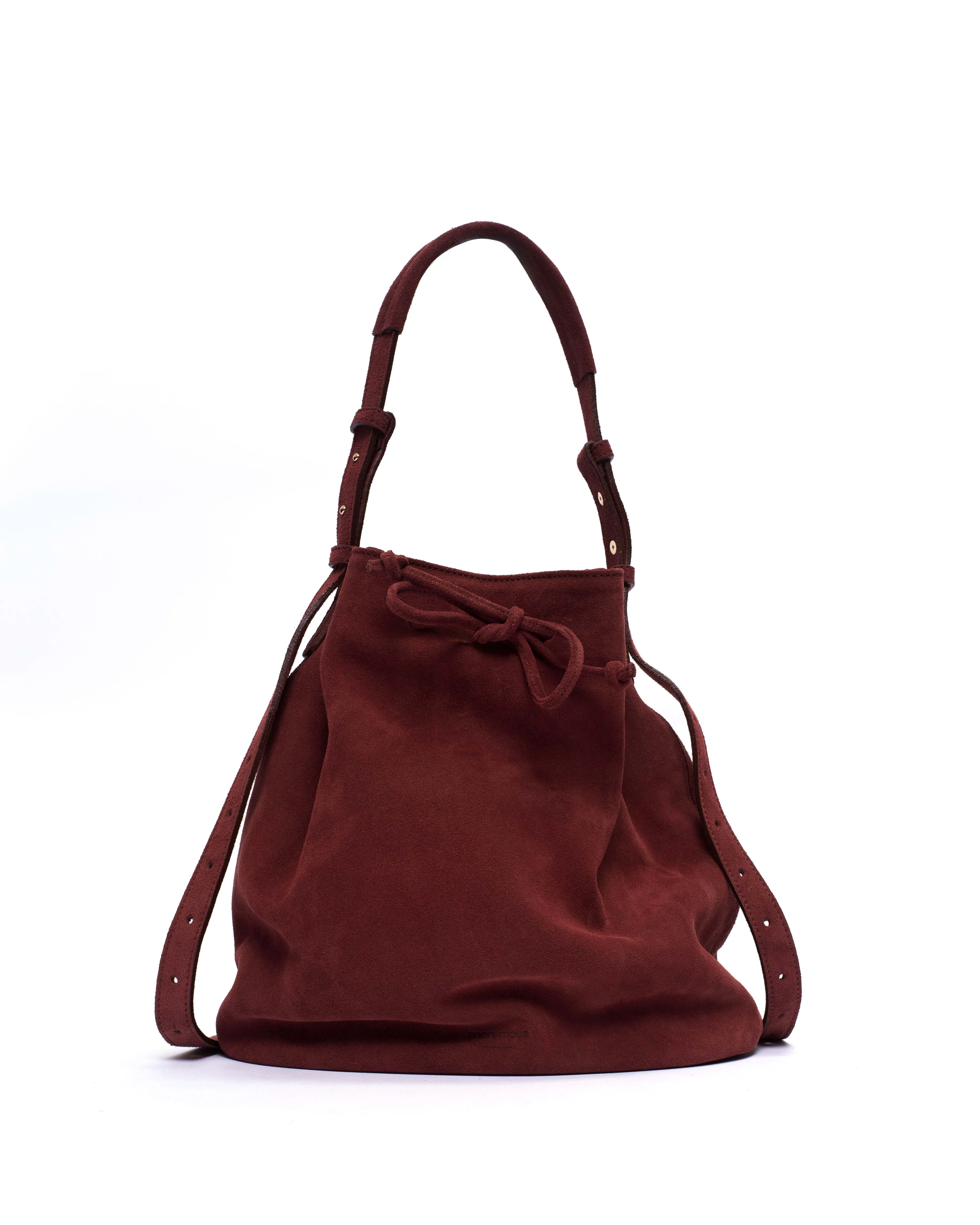 Kacey grand bucket bag Calf suede Pomegranate sold by Anonymous Copenhagen