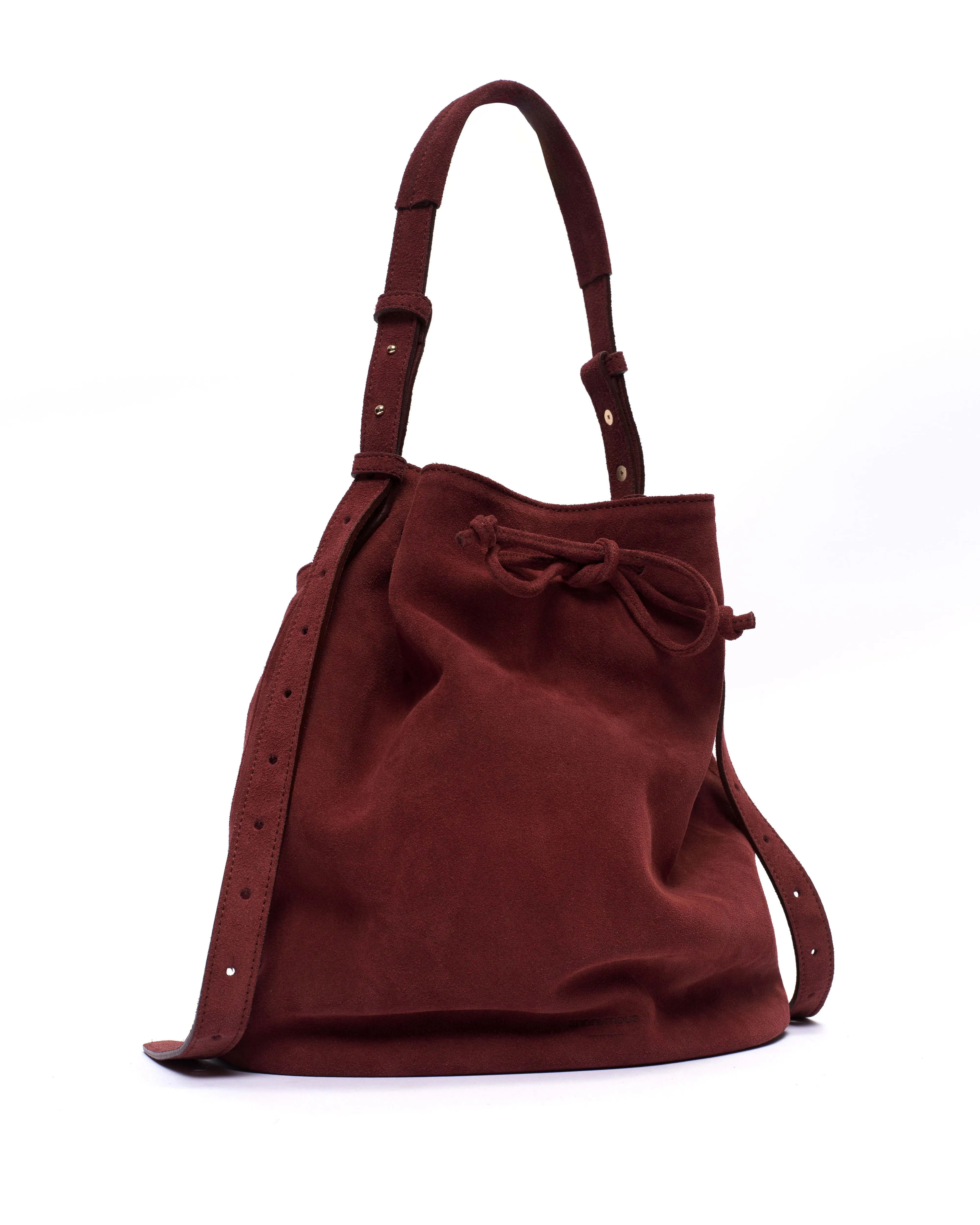 Kacey grand bucket bag Calf suede Pomegranate sold by Anonymous Copenhagen product image thumbnail 2