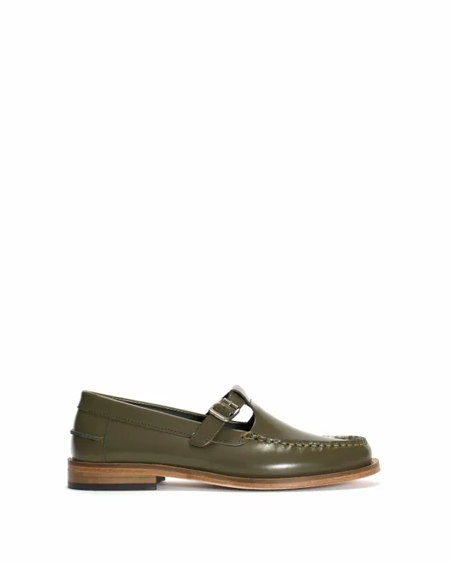 Dico Loafer t-bar Polido Olive green sold by Anonymous Copenhagen