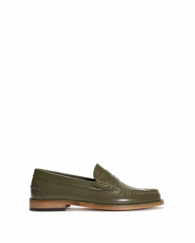 Dico Loafer penny Polido Olive green sold by Anonymous Copenhagen