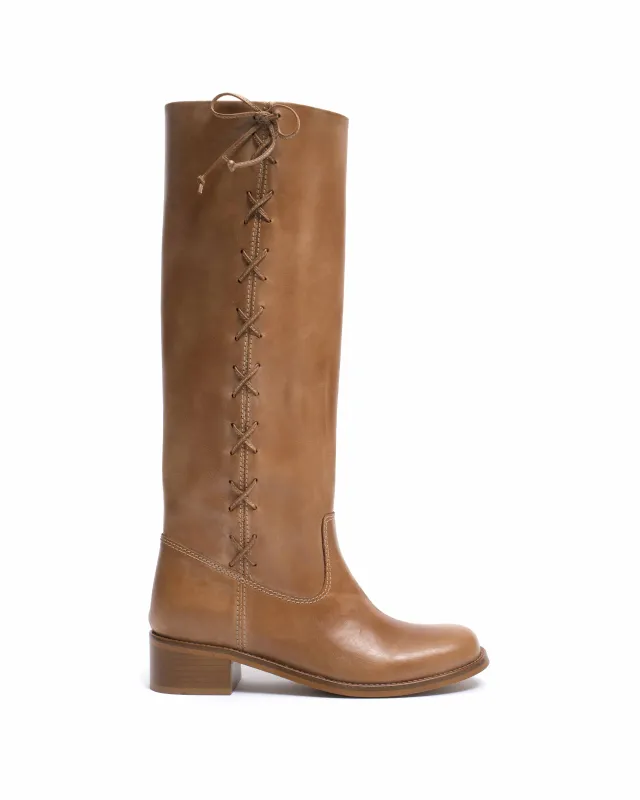 Dico Ann Side laces Escovado Dark tan sold by Anonymous Copenhagen