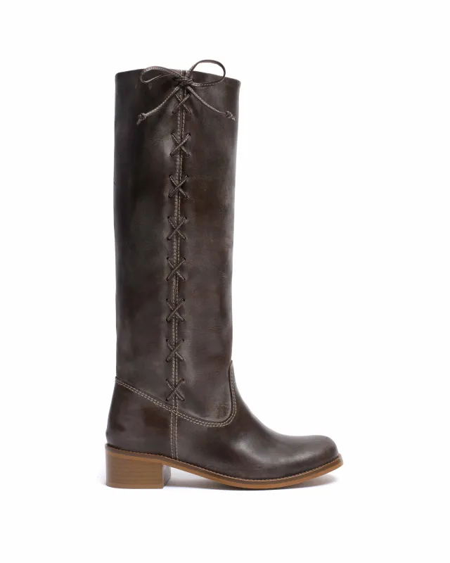 Dico Ann Side laces Escovado Dark brown sold by Anonymous Copenhagen