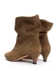 Hicha 40 stiletto Calf suede & sleek leather Cinnamon & dark taupe sold by Anonymous Copenhagen