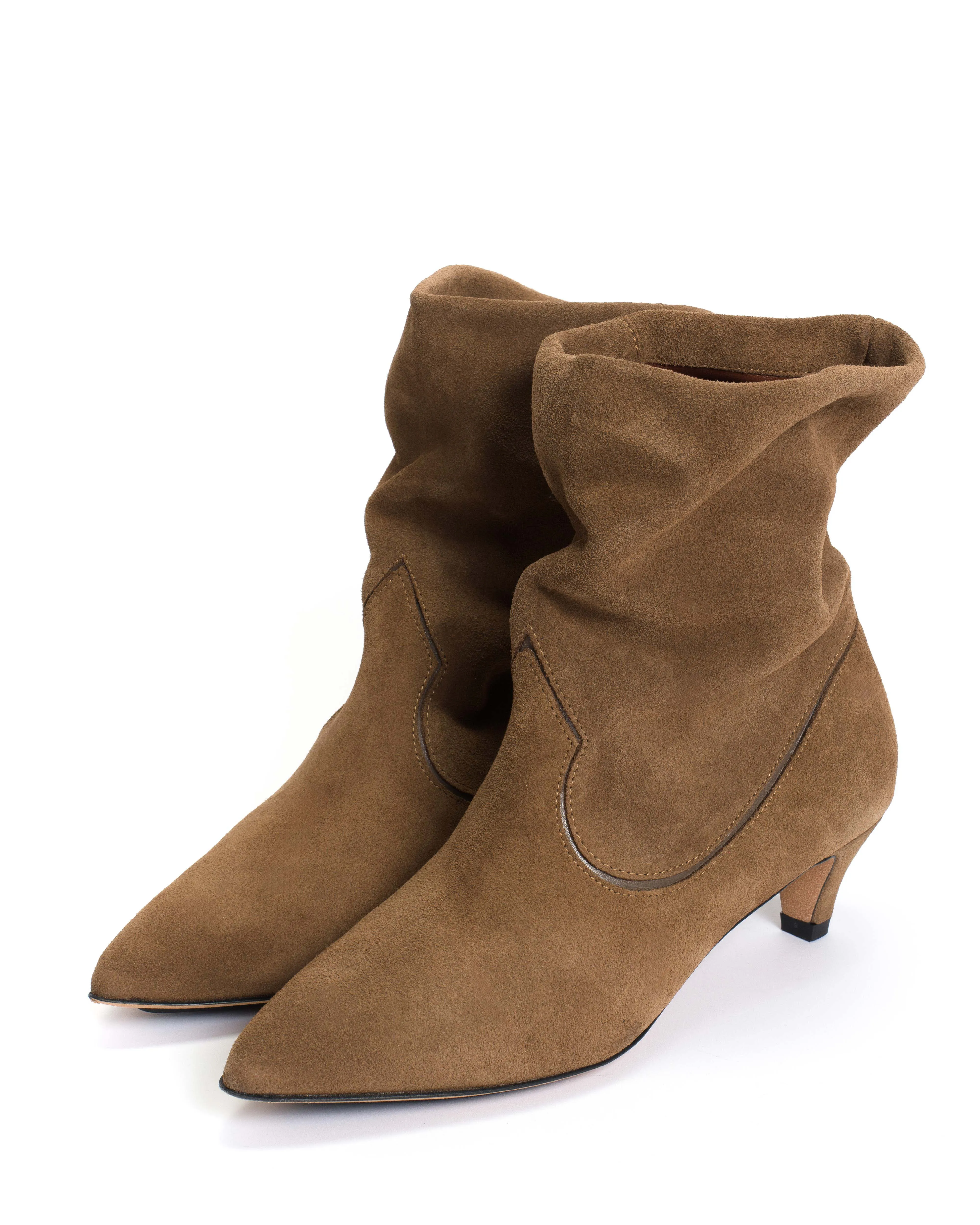 Hicha 40 stiletto Calf suede & sleek leather Cinnamon & dark taupe sold by Anonymous Copenhagen product image thumbnail 2