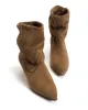 Hicha 40 stiletto Calf suede & sleek leather Cinnamon & dark taupe sold by Anonymous Copenhagen