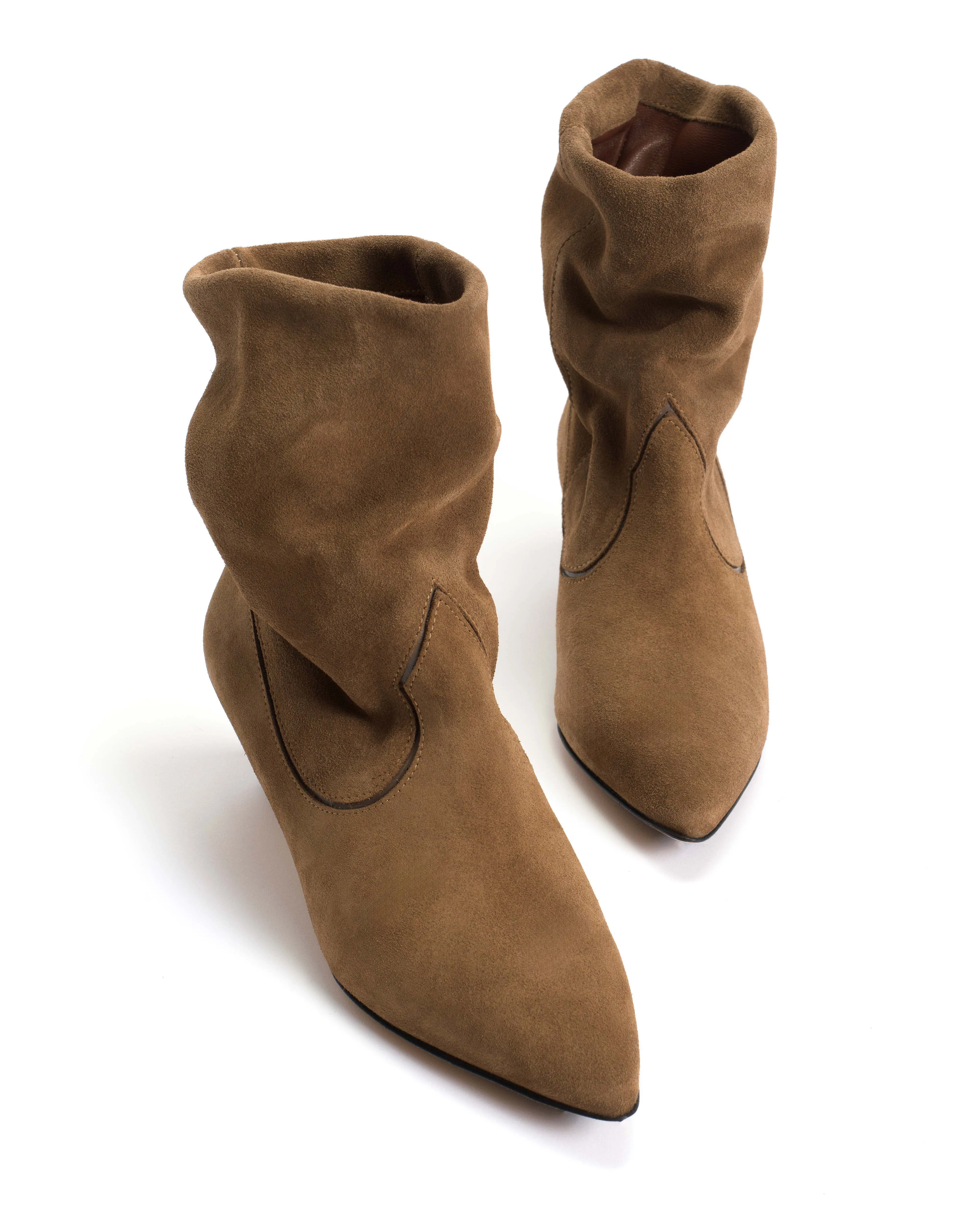 Hicha 40 stiletto Calf suede & sleek leather Cinnamon & dark taupe sold by Anonymous Copenhagen product image thumbnail 5